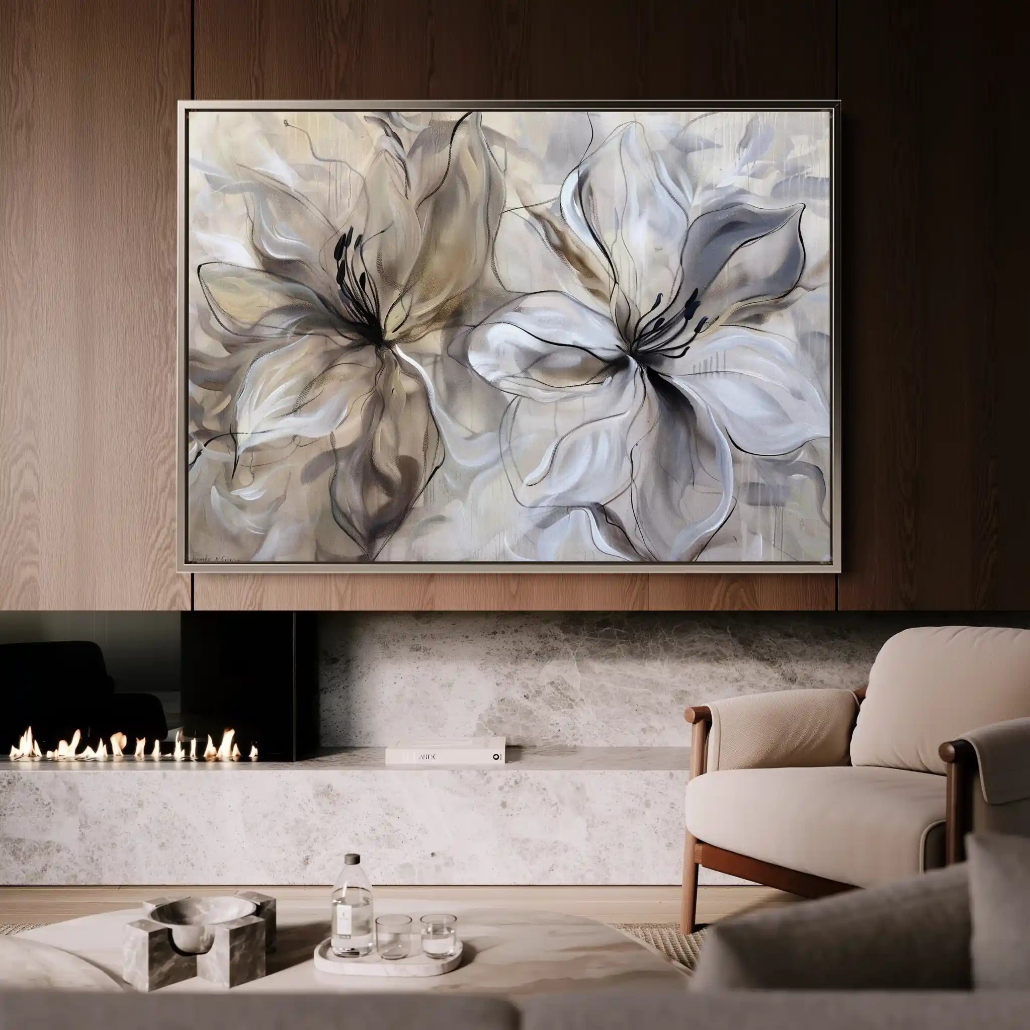 Floral Canvas Wall Art WAD115-F 90 x 60 cm / Stretched on hidden frame