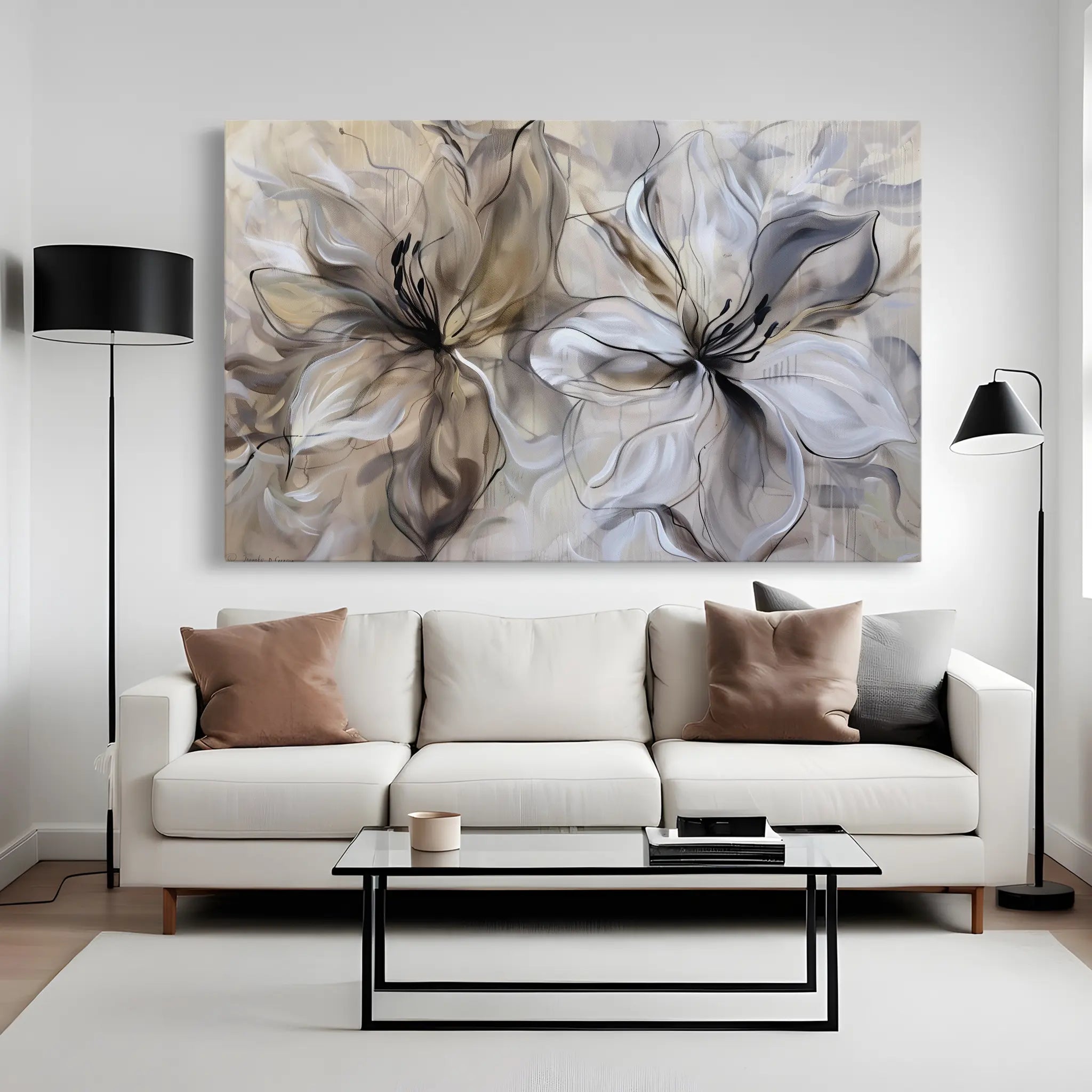 Floral Canvas Wall Art WAD115-F 90 x 60 cm / Stretched on hidden frame