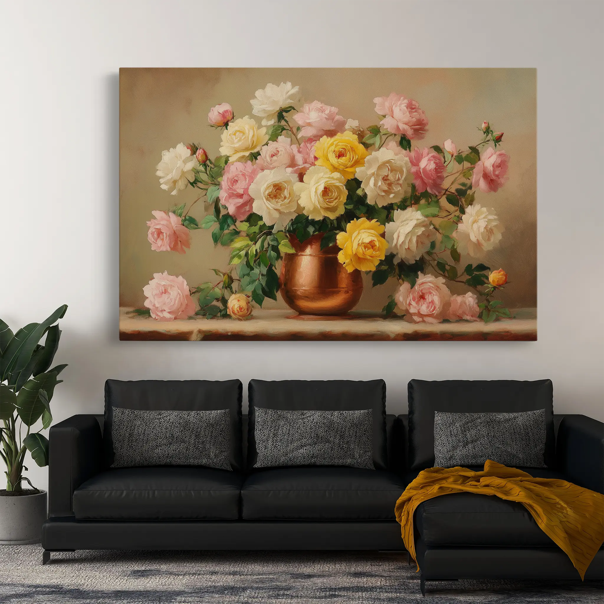 Floral Canvas Wall Art WAD1150-F 90 x 60 cm / Stretched on hidden frame