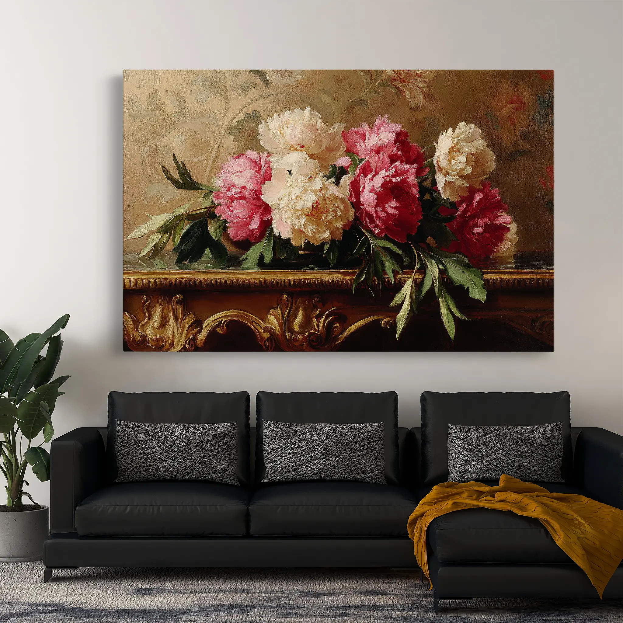 Floral Canvas Wall Art WAD1152-F 90 x 60 cm / Stretched on hidden frame