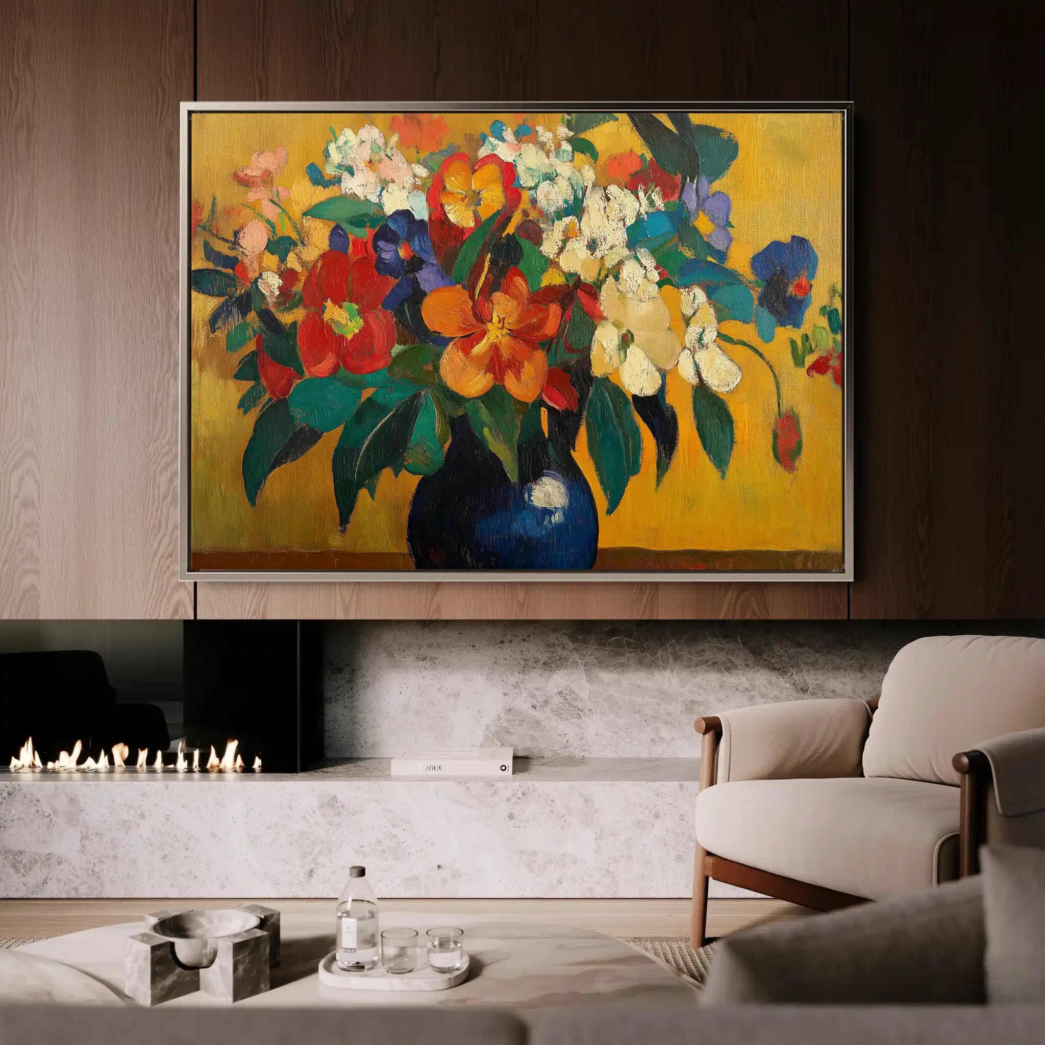 Floral Canvas Wall Art WAD1153-F 90 x 60 cm / Stretched on hidden frame