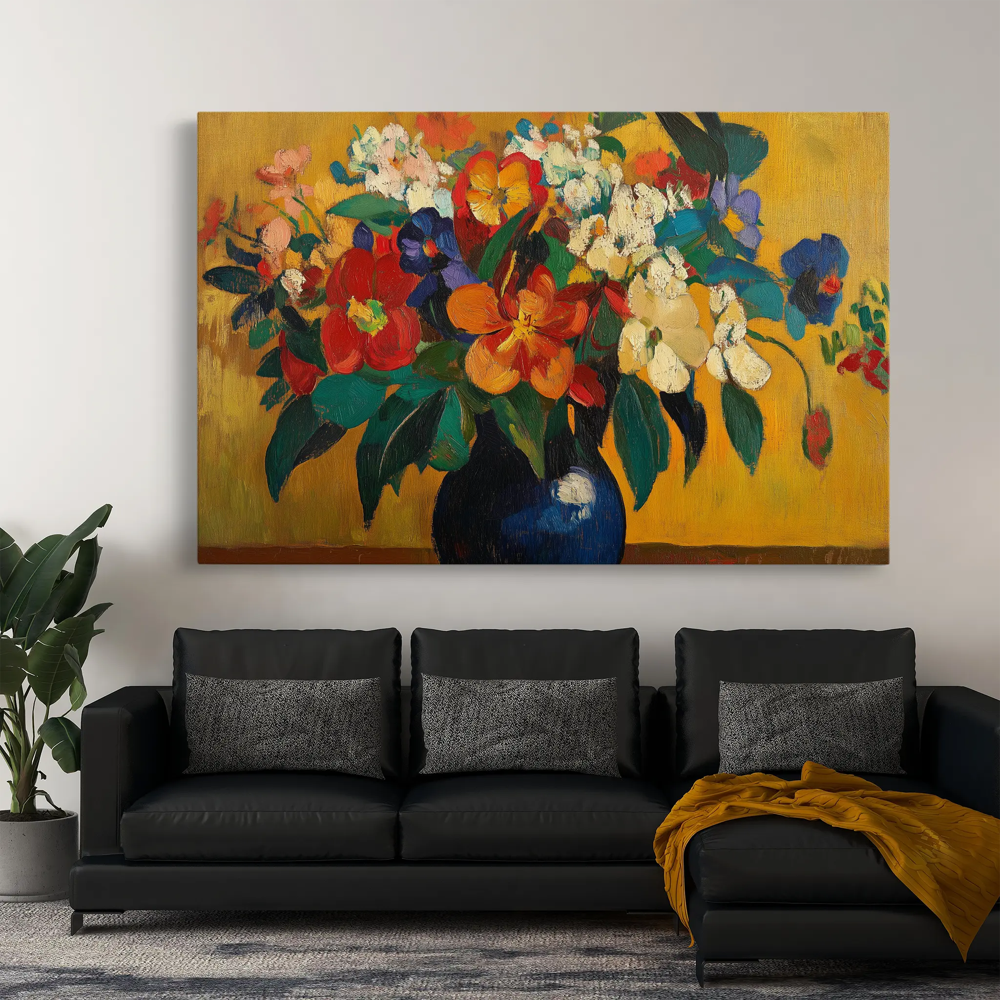 Floral Canvas Wall Art WAD1153-F 90 x 60 cm / Stretched on hidden frame