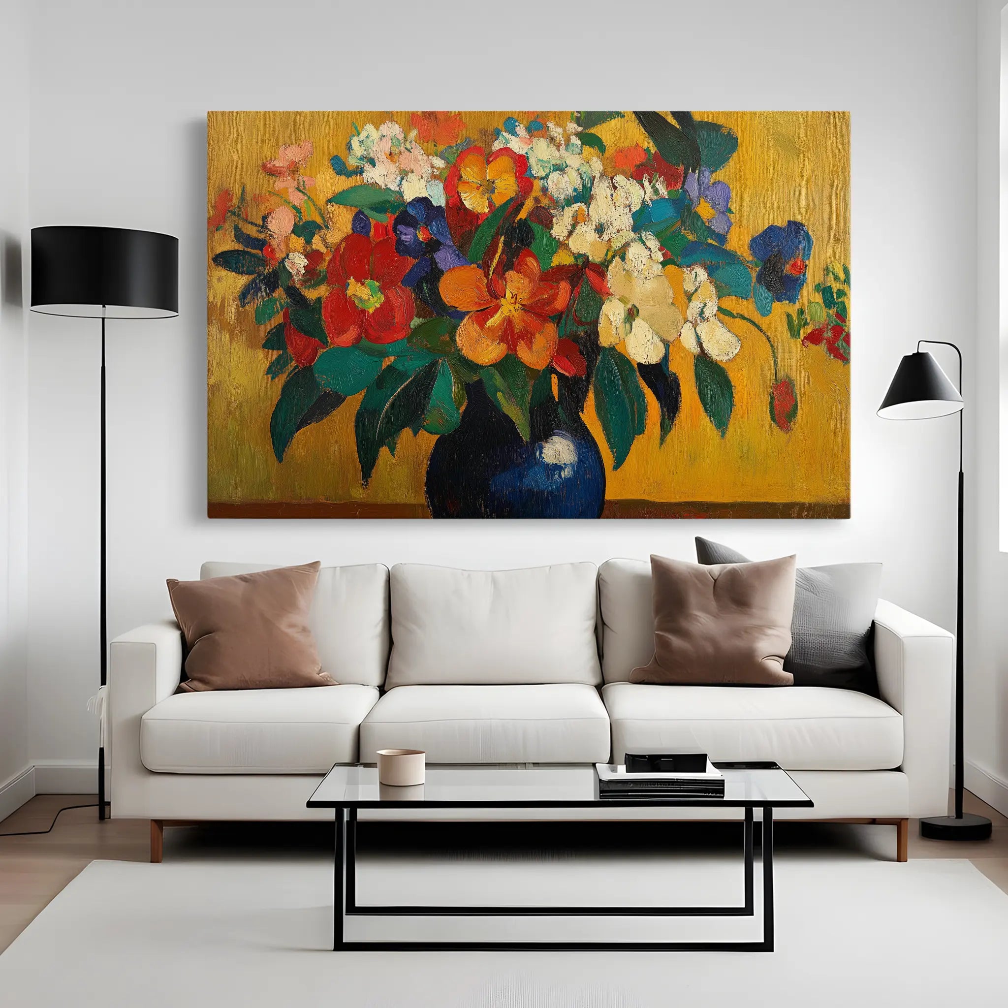 Floral Canvas Wall Art WAD1153-F 90 x 60 cm / Stretched on hidden frame