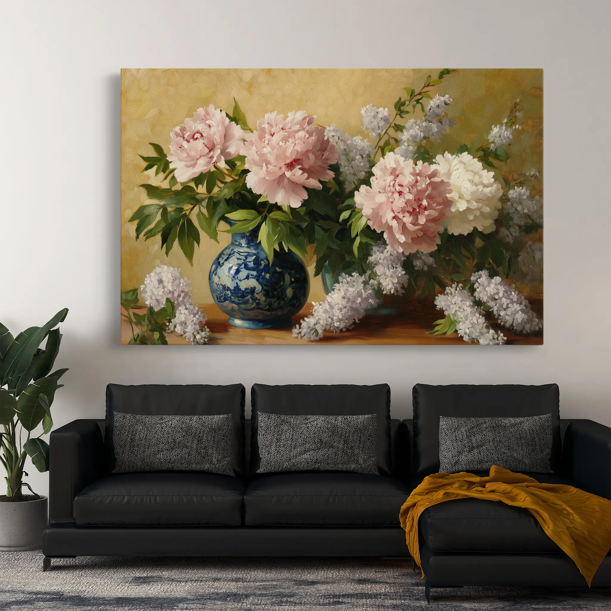 Floral Canvas Wall Art WAD1154-F 90 x 60 cm / Stretched on hidden frame