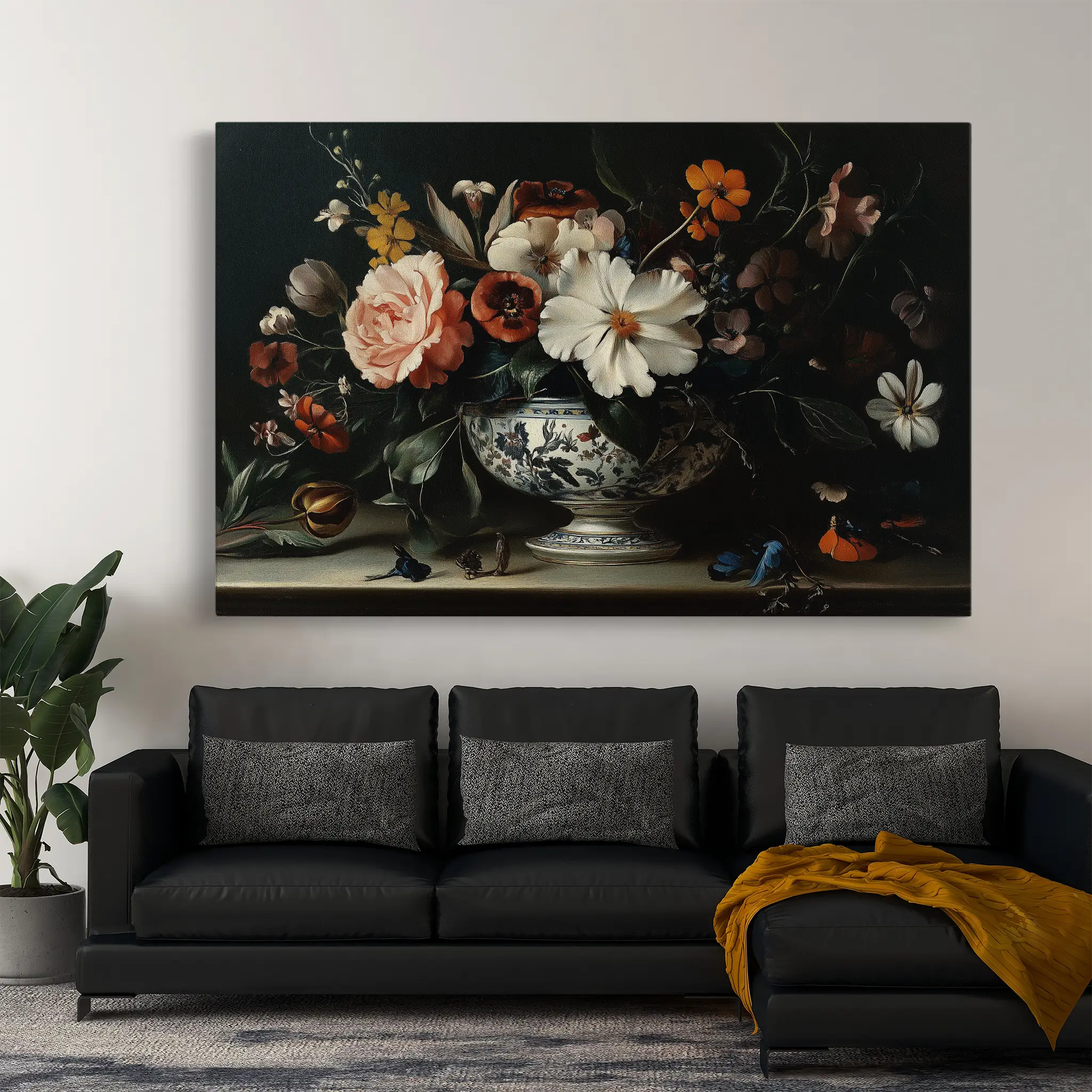 Floral Canvas Wall Art WAD1155-F 90 x 60 cm / Stretched on hidden frame