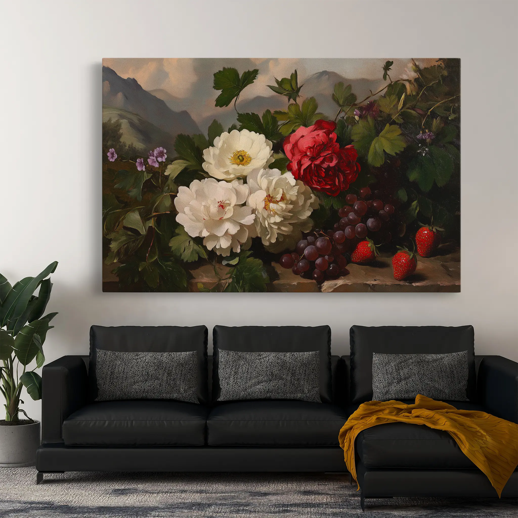 Floral Canvas Wall Art WAD1156-F 90 x 60 cm / Stretched on hidden frame