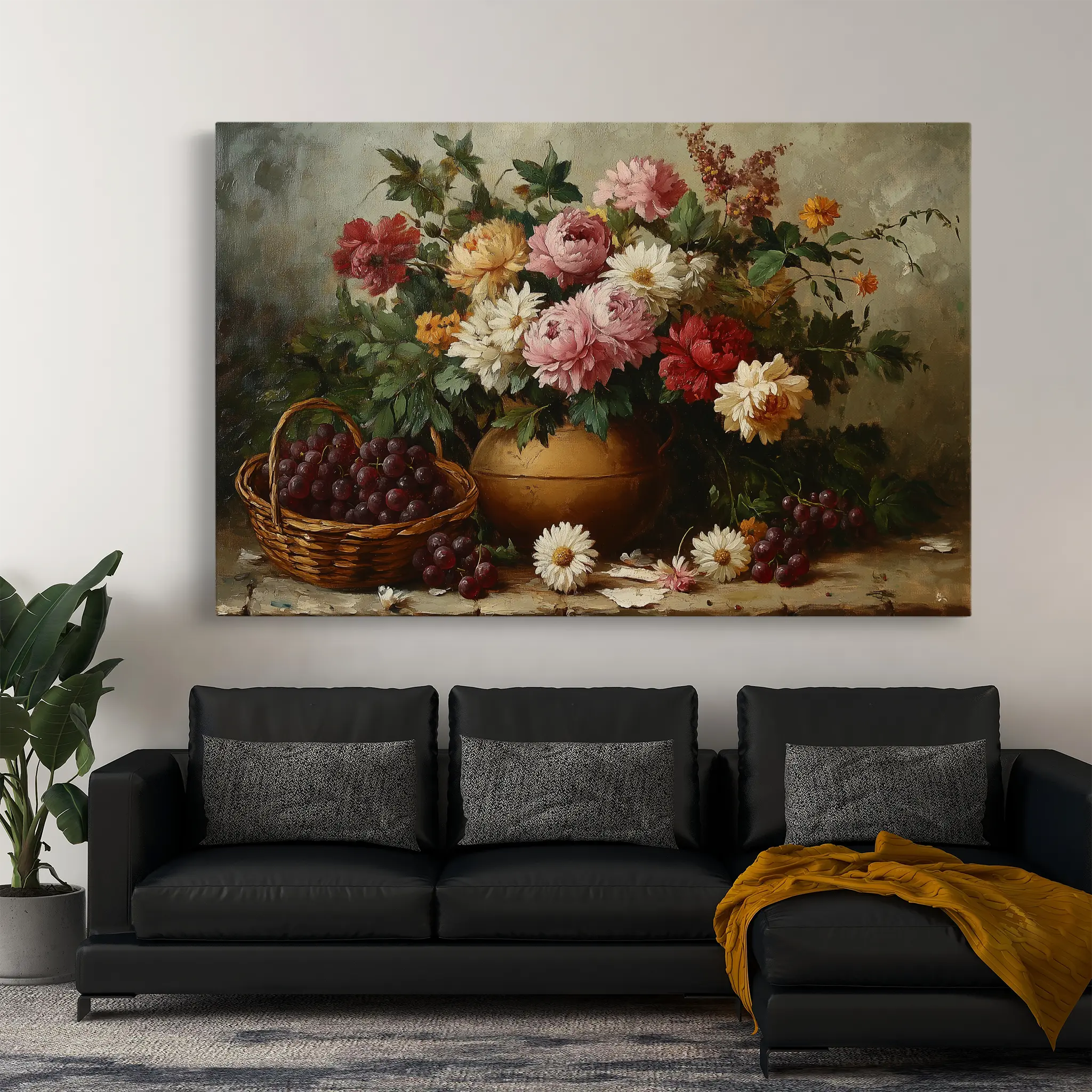 Floral Canvas Wall Art WAD1157-F 90 x 60 cm / Stretched on hidden frame