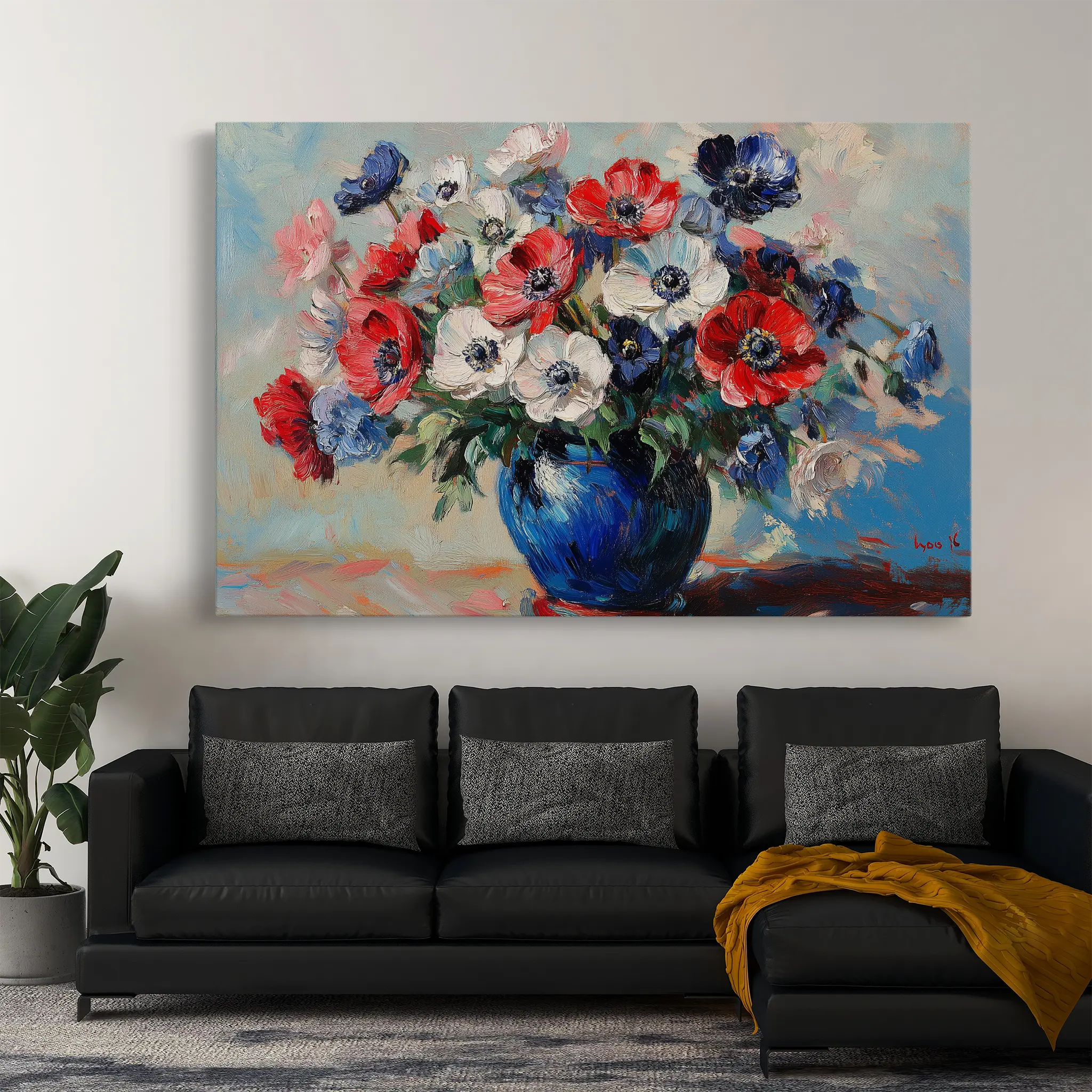 Floral Canvas Wall Art WAD1158-F 90 x 60 cm / Stretched on hidden frame