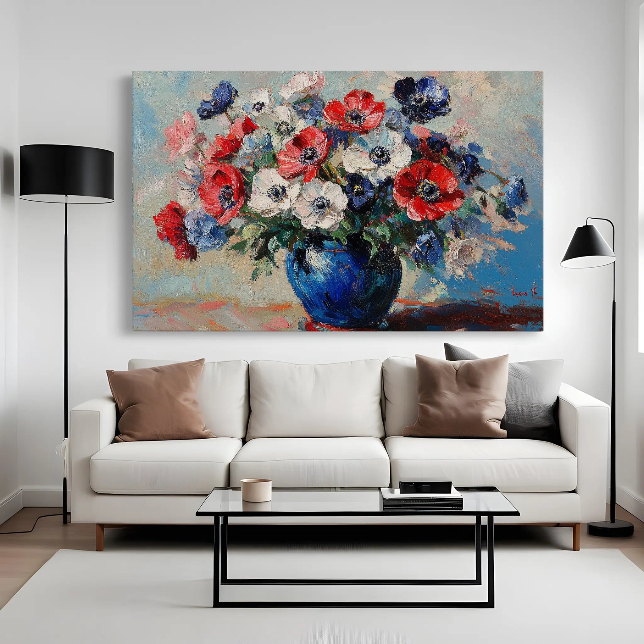 Floral Canvas Wall Art WAD1158-F 90 x 60 cm / Stretched on hidden frame