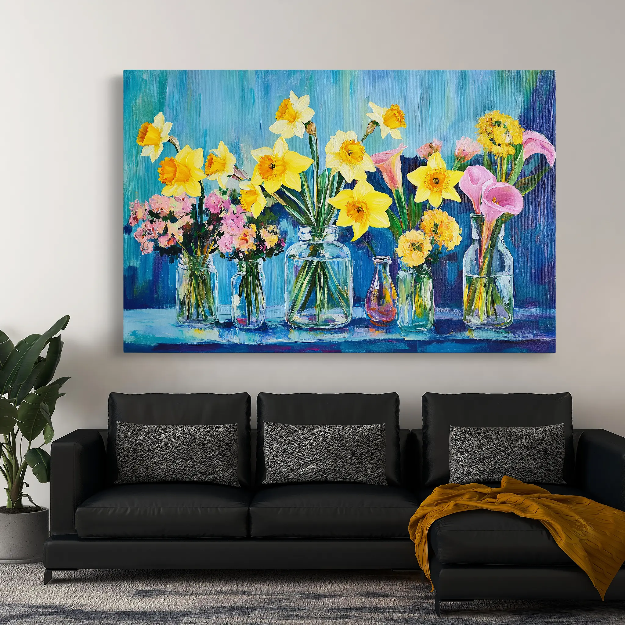 Floral Canvas Wall Art WAD1159-F 90 x 60 cm / Stretched on hidden frame