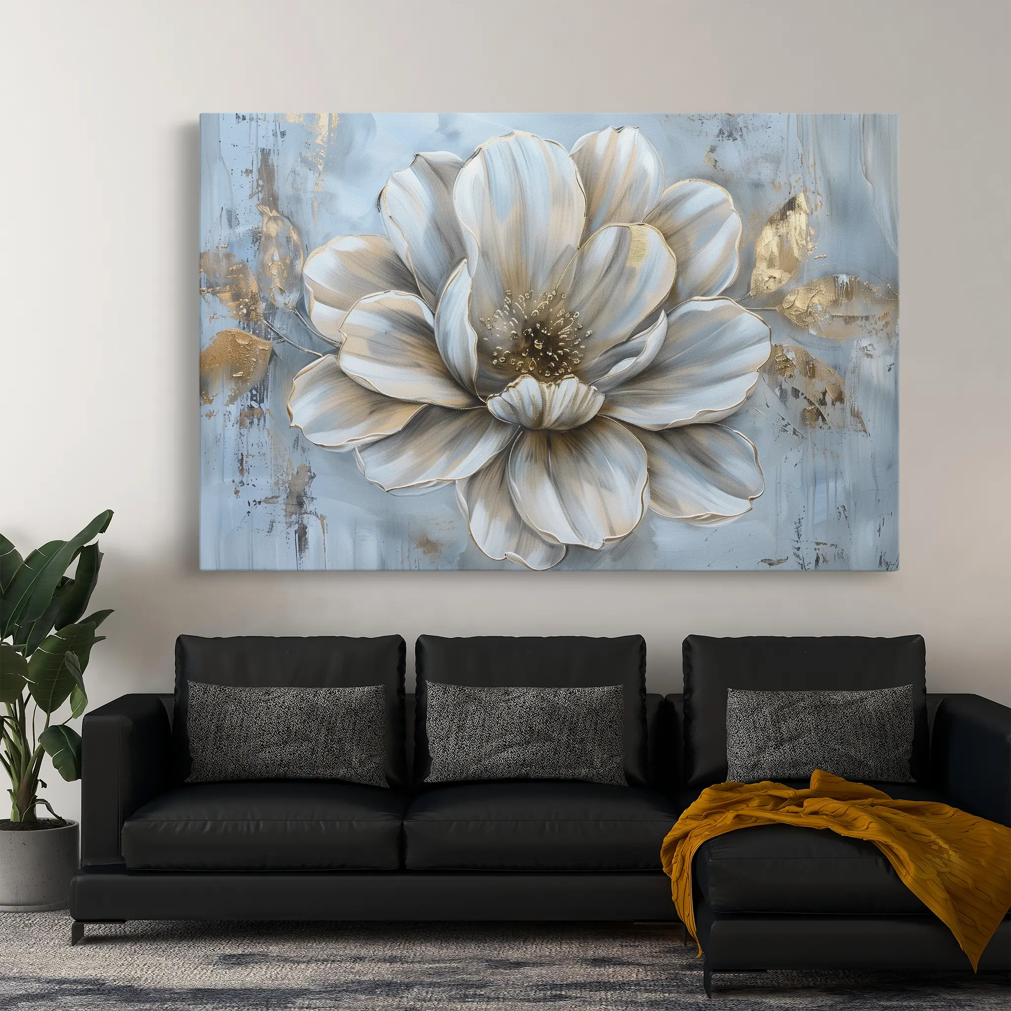 Floral Canvas Wall Art WAD116-F 90 x 60 cm / Stretched on hidden frame