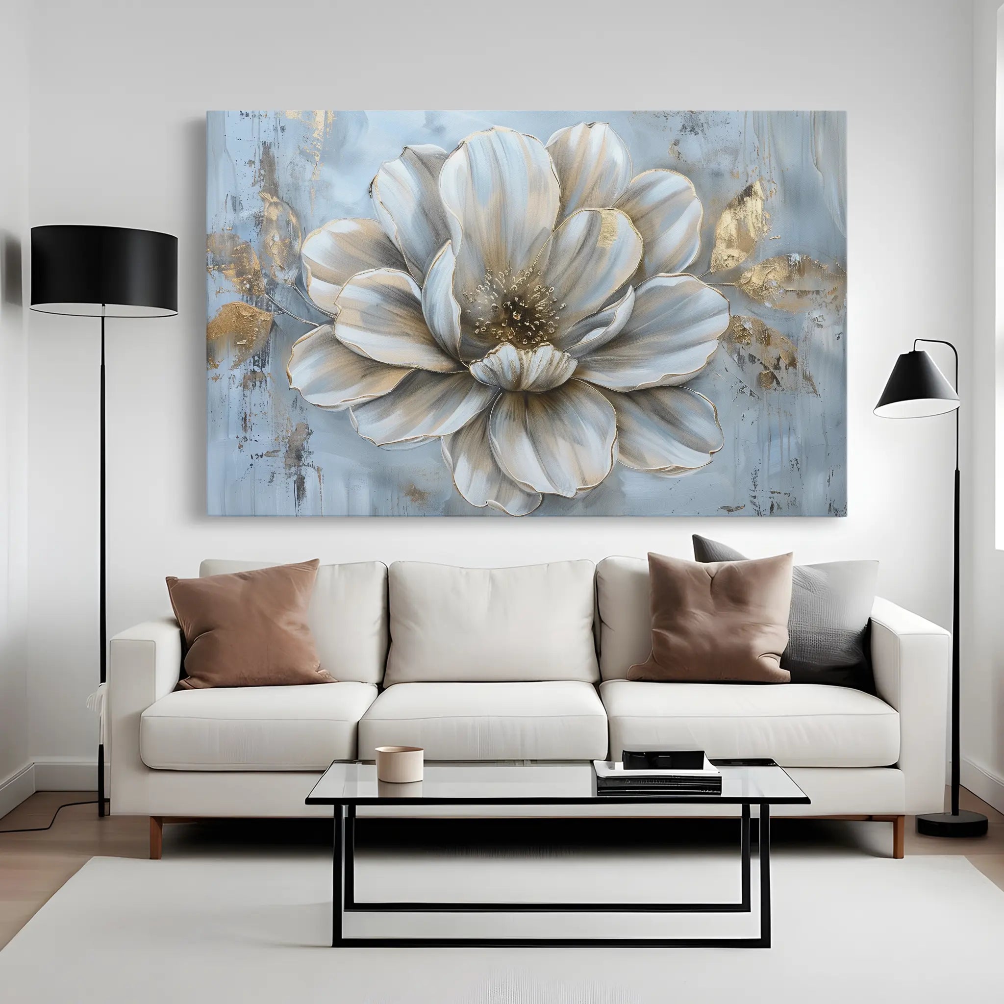 Floral Canvas Wall Art WAD116-F 90 x 60 cm / Stretched on hidden frame