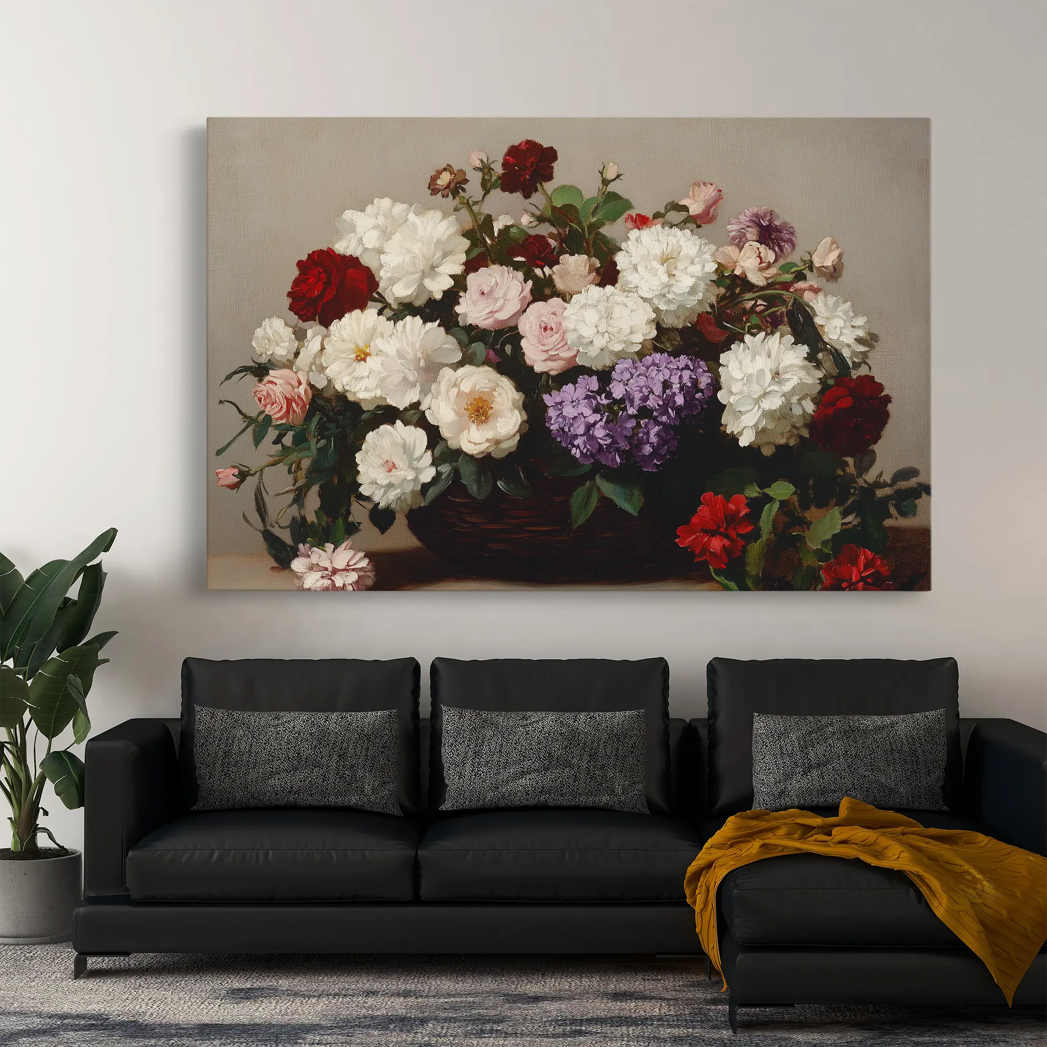 Floral Canvas Wall Art WAD1160-F 90 x 60 cm / Stretched on hidden frame