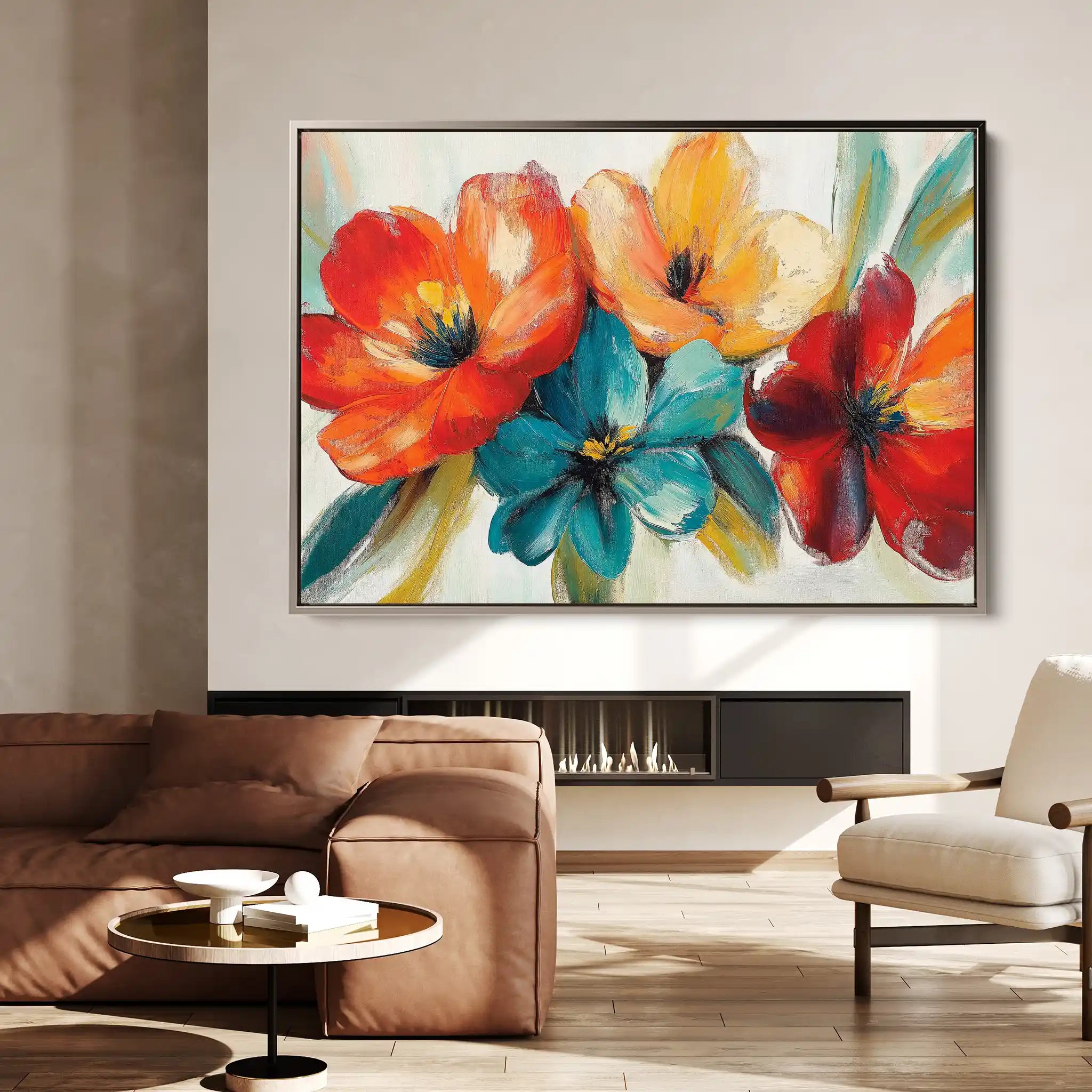 Floral Canvas Wall Art WAD1163-F 90 x 60 cm / Stretched on hidden frame
