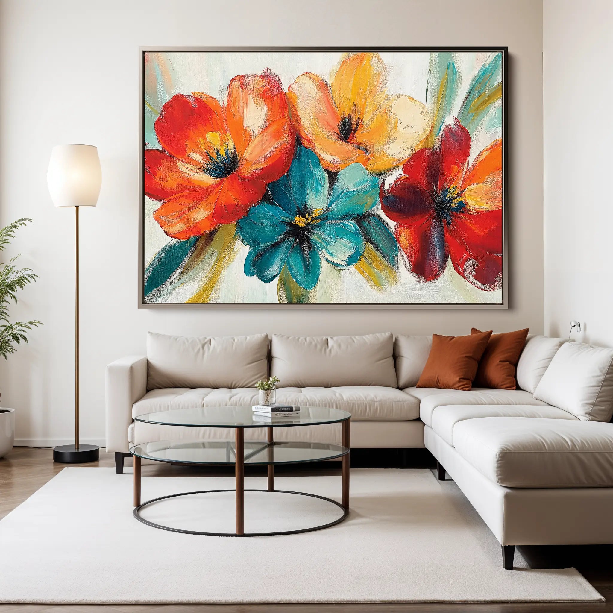 Floral Canvas Wall Art WAD1163-F 90 x 60 cm / Stretched on hidden frame