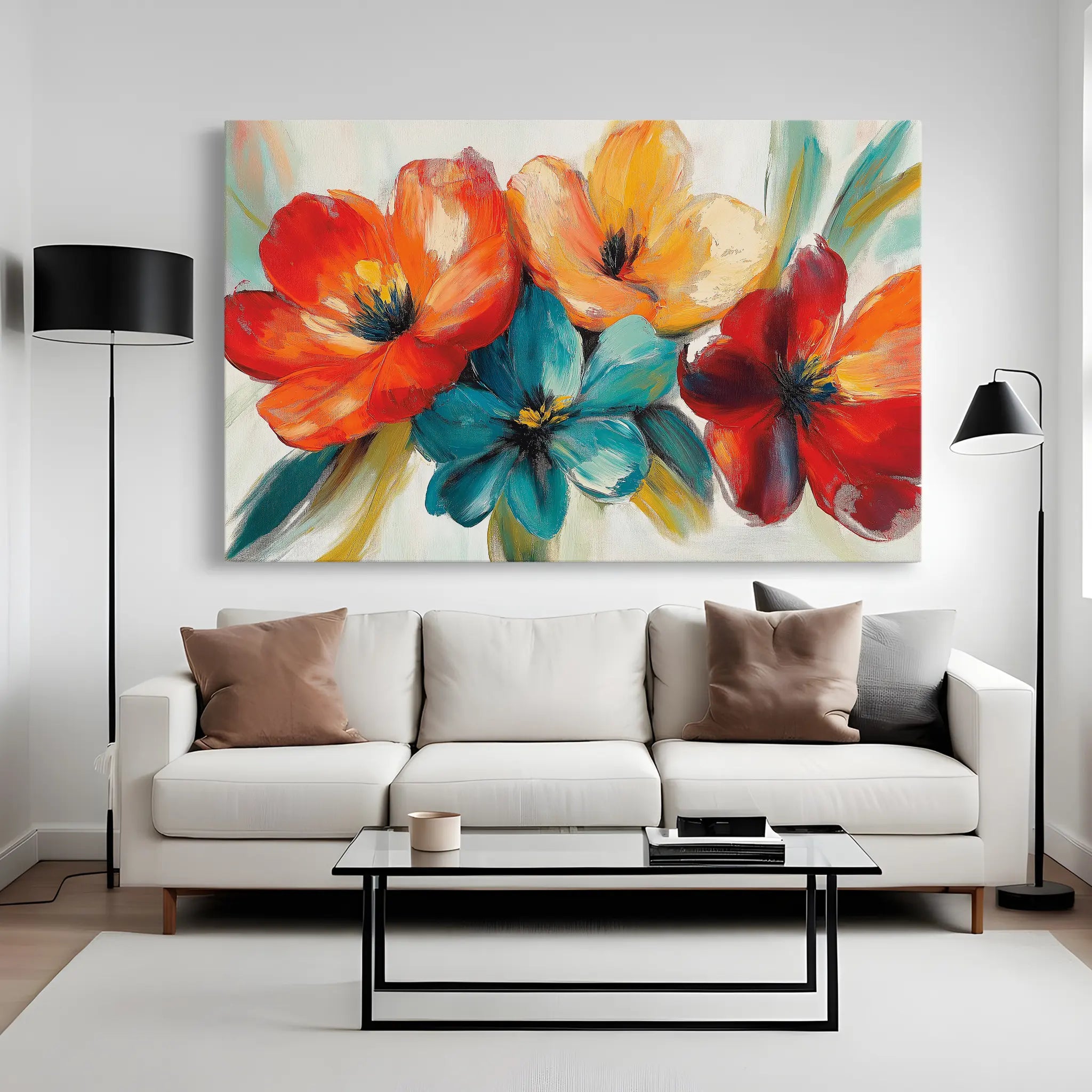 Floral Canvas Wall Art WAD1163-F 90 x 60 cm / Stretched on hidden frame