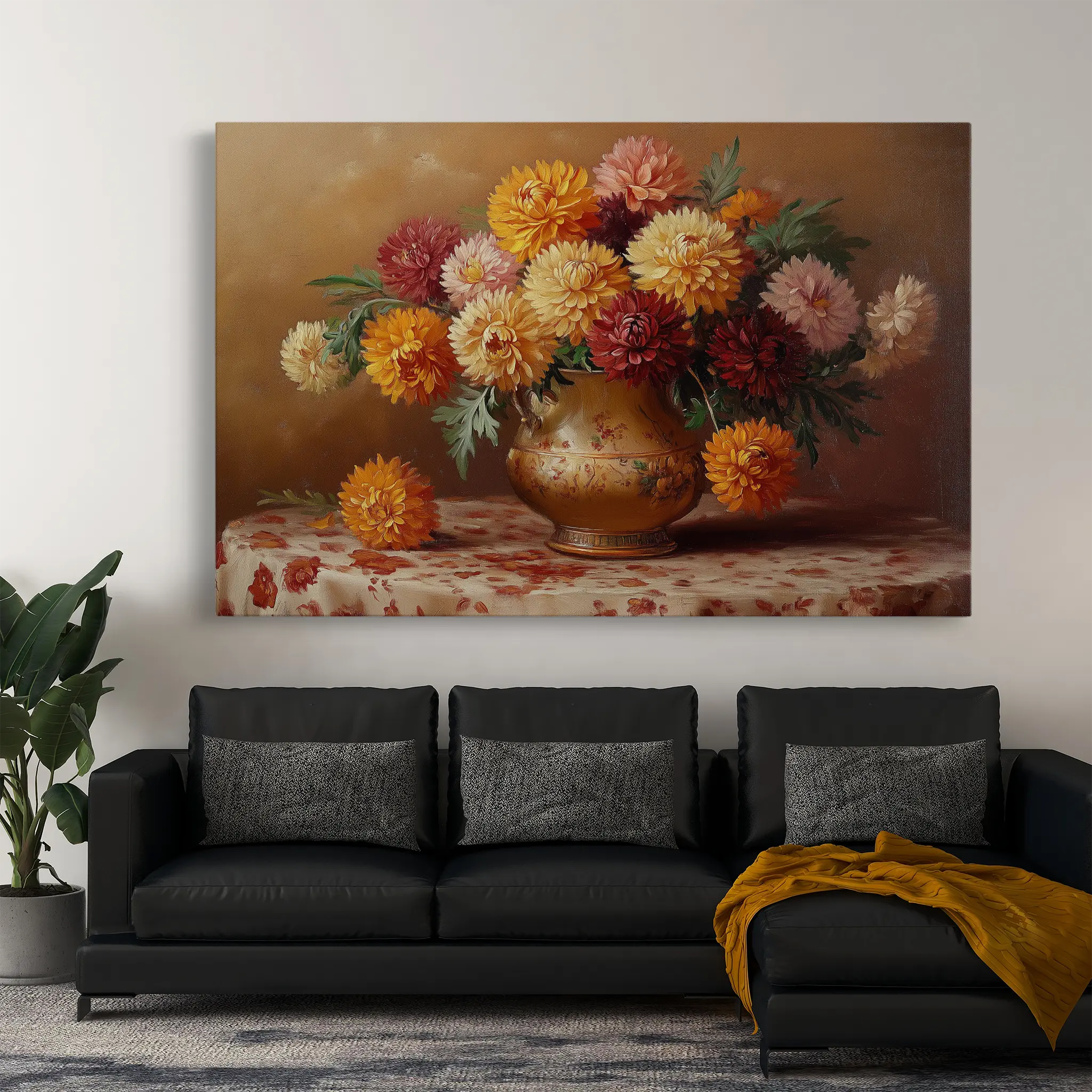 Floral Canvas Wall Art WAD1164-F 90 x 60 cm / Stretched on hidden frame