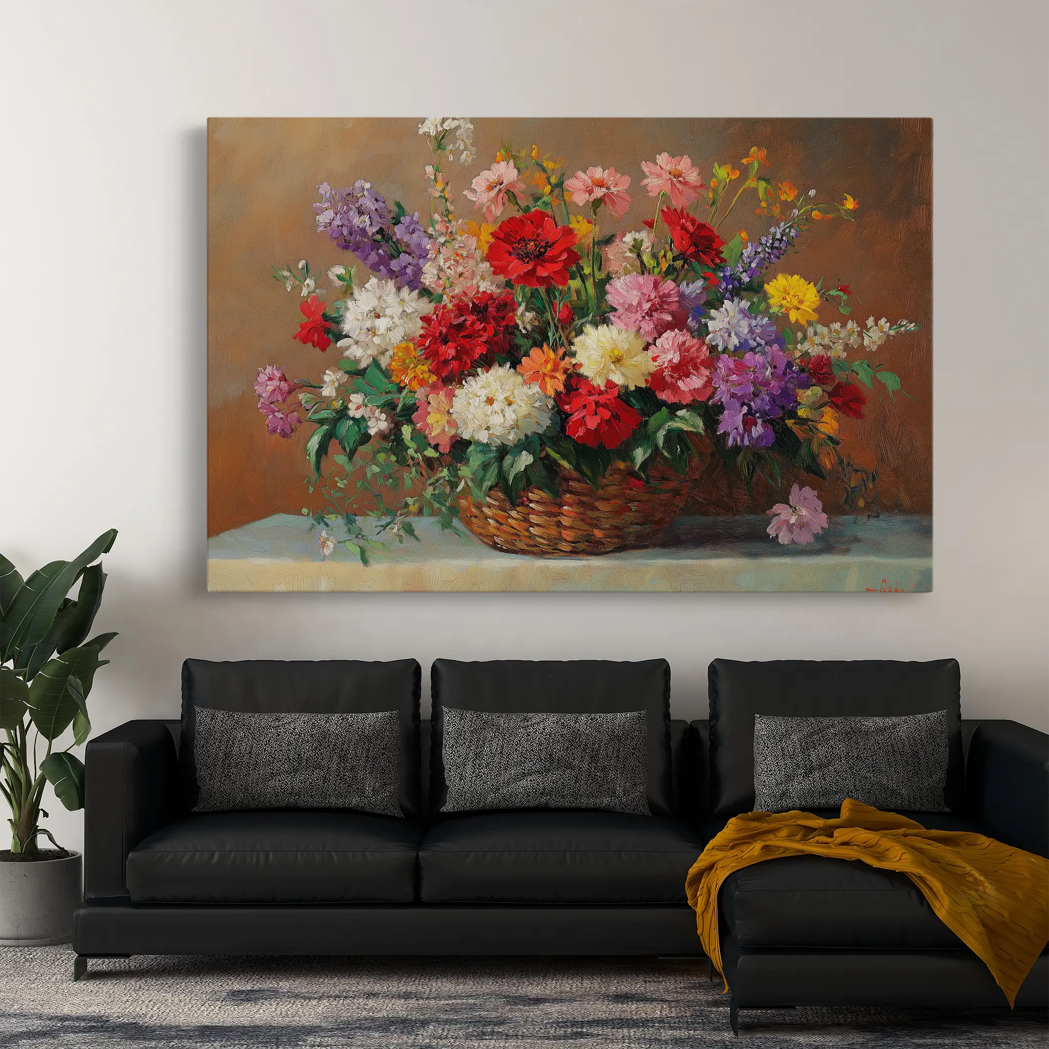 Floral Canvas Wall Art WAD1166-F 90 x 60 cm / Stretched on hidden frame