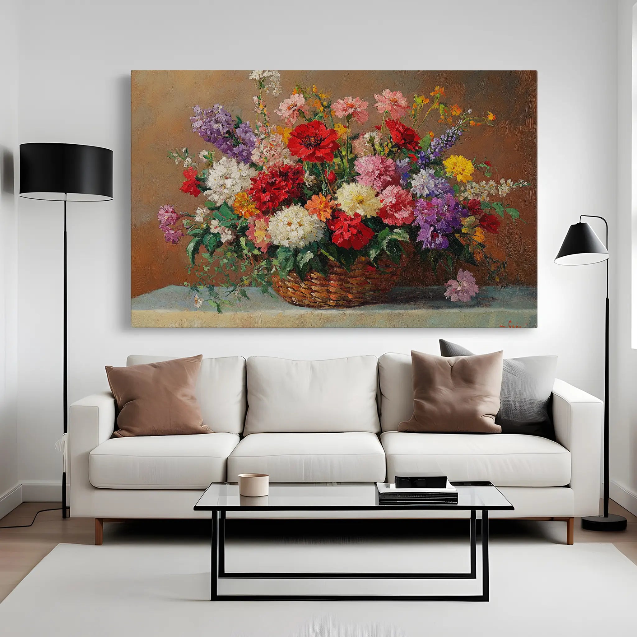 Floral Canvas Wall Art WAD1166-F 90 x 60 cm / Stretched on hidden frame