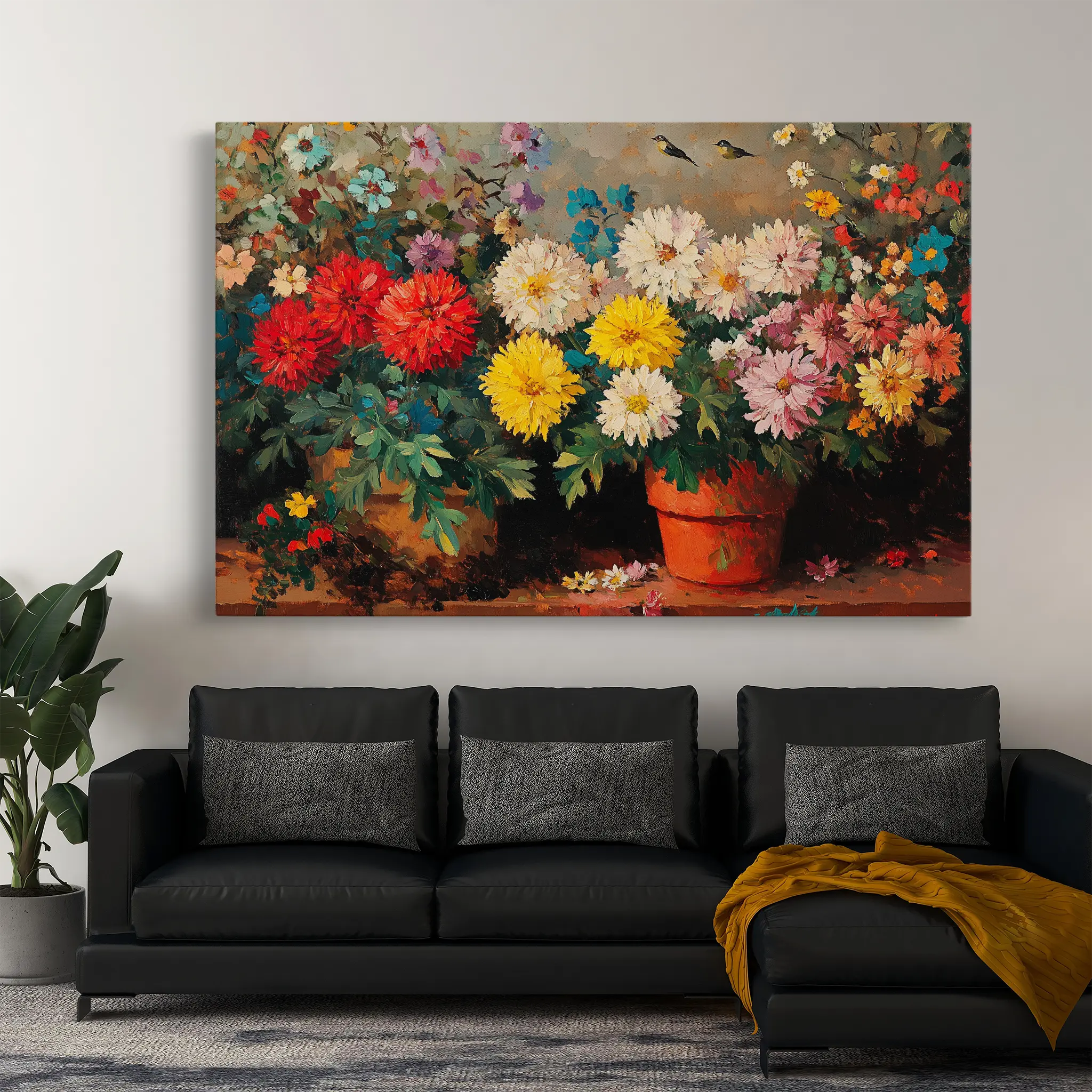 Floral Canvas Wall Art WAD1167-F 90 x 60 cm / Stretched on hidden frame