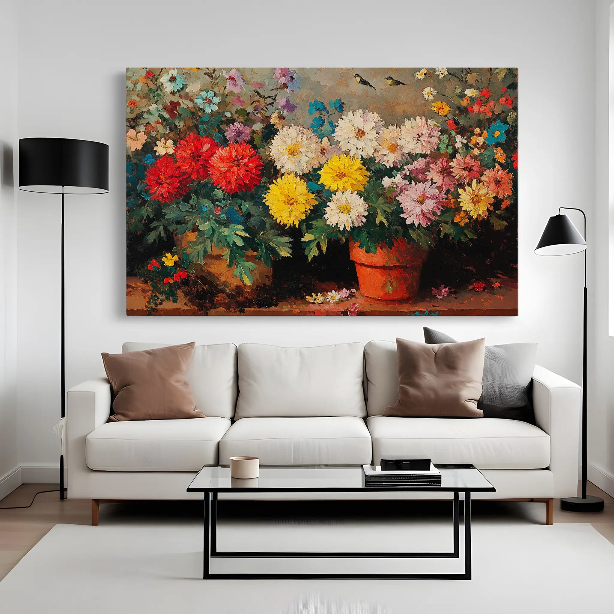 Floral Canvas Wall Art WAD1167-F 90 x 60 cm / Stretched on hidden frame