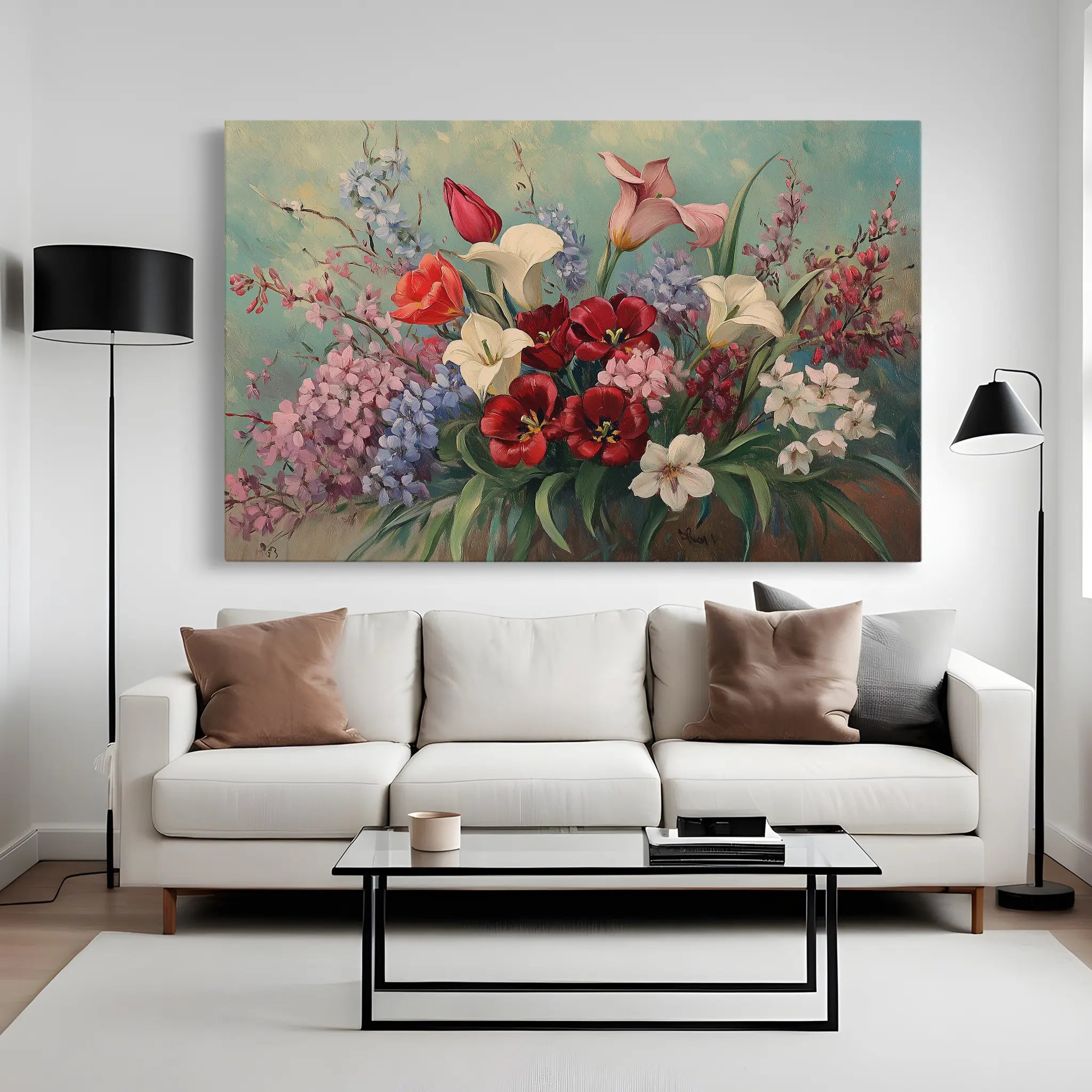 Floral Canvas Wall Art WAD1169-F 90 x 60 cm / Stretched on hidden frame