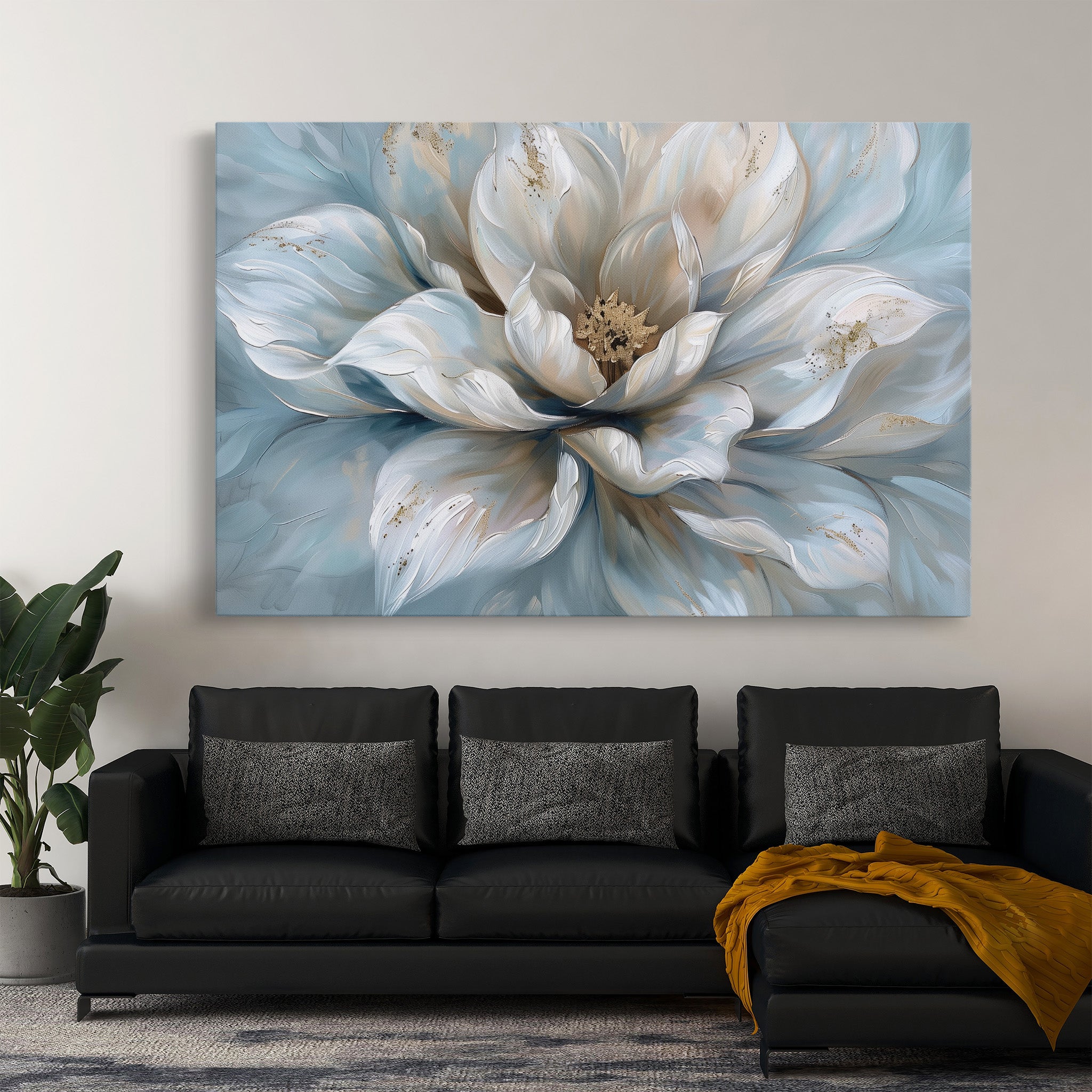 Floral Canvas Wall Art WAD117-F 90 x 60 cm / Stretched on hidden frame