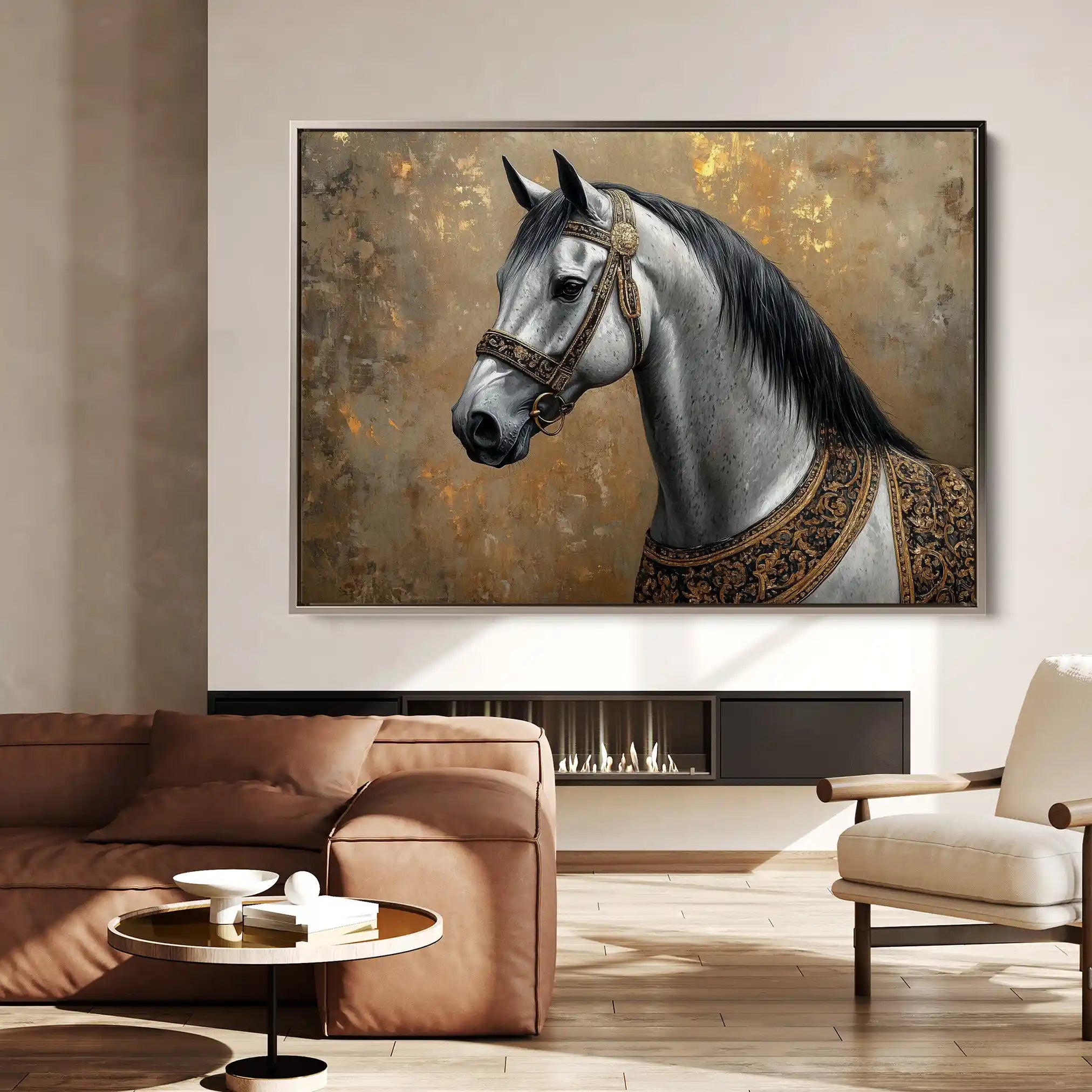 Horses 117 Canvas Art 90 x 60 cm / Stretched on hidden frame