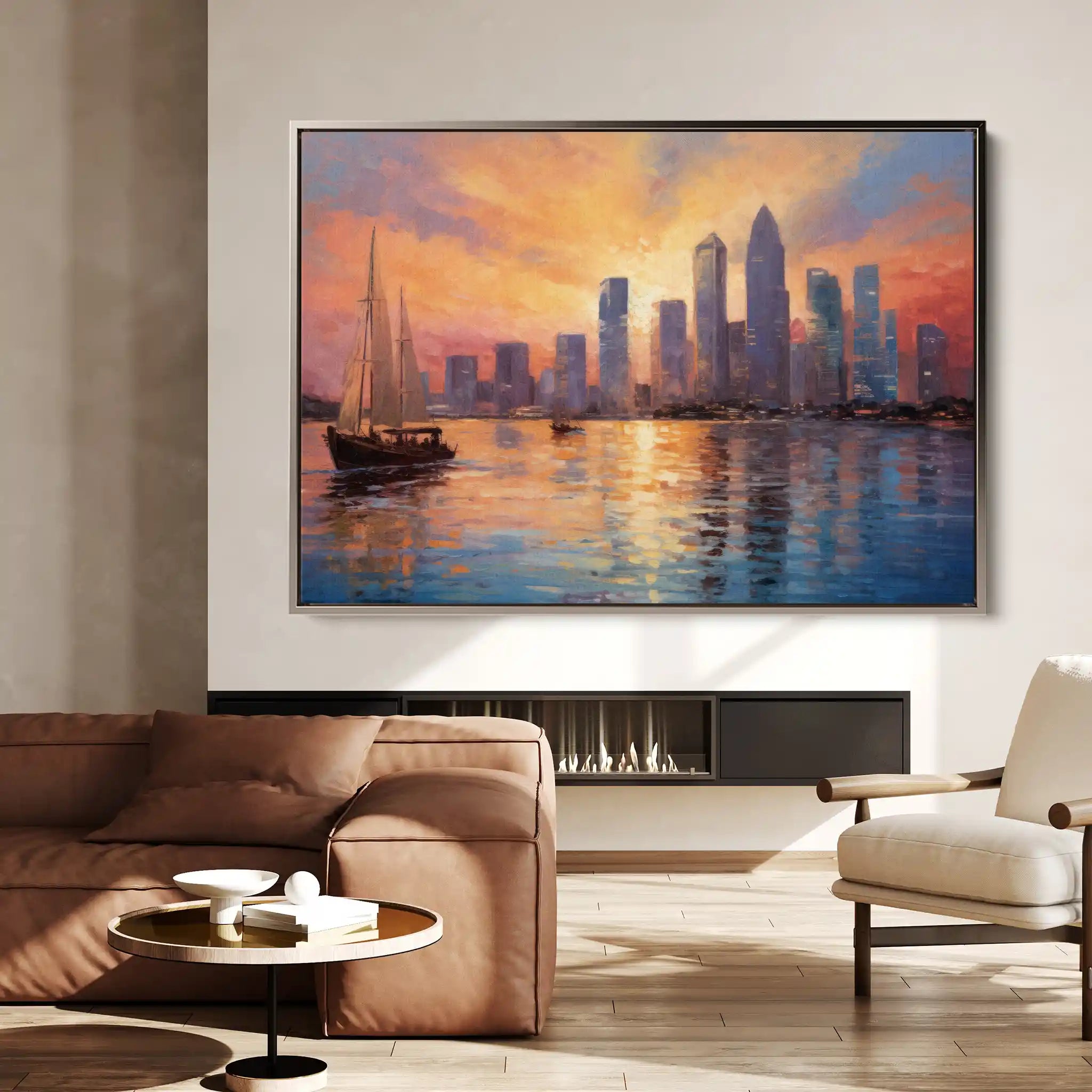 Landscape 117 Canvas Art 90 x 60 cm / Stretched on hidden frame