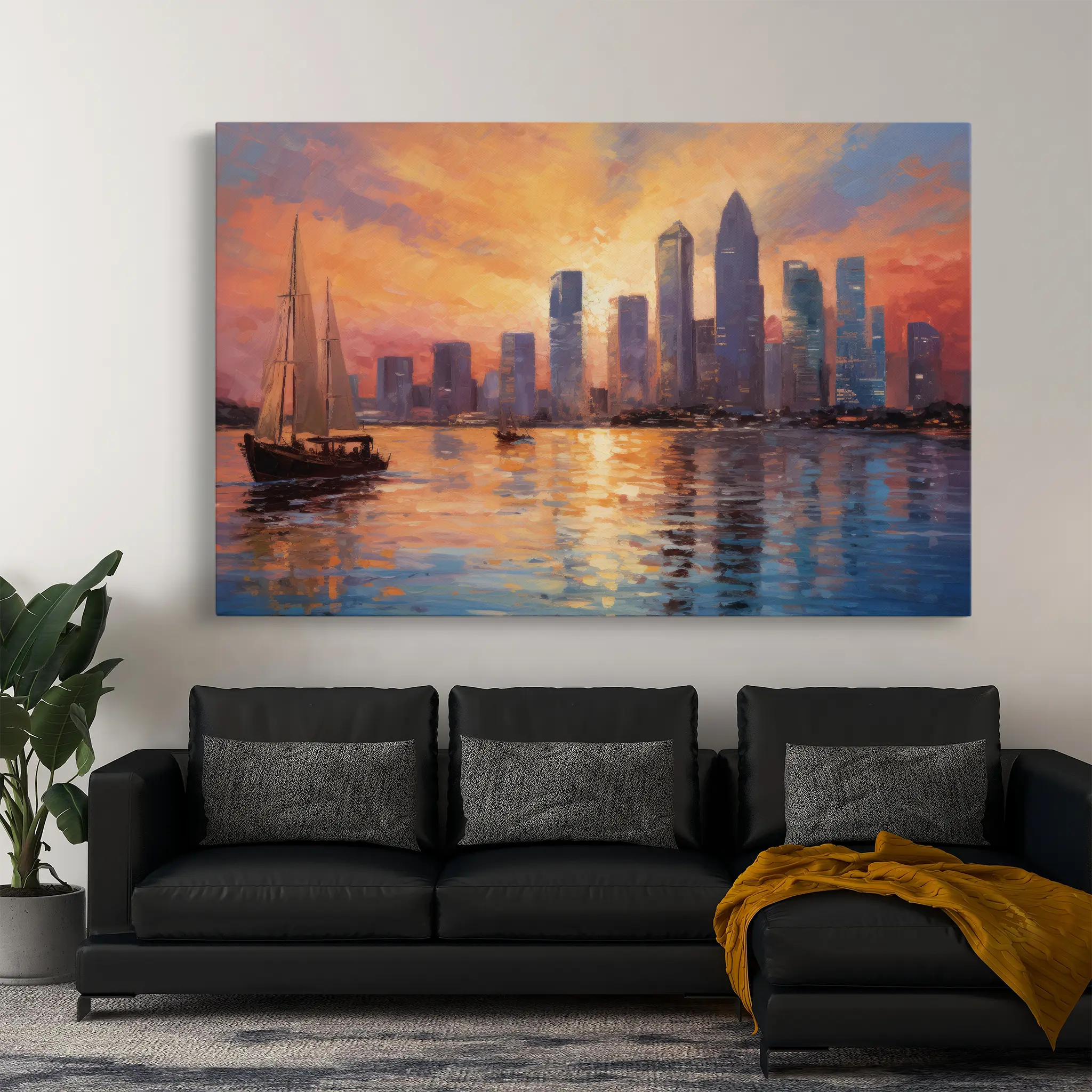 Landscape Canvas Wall Art WAD117-L 90 x 60 cm / Stretched on hidden frame