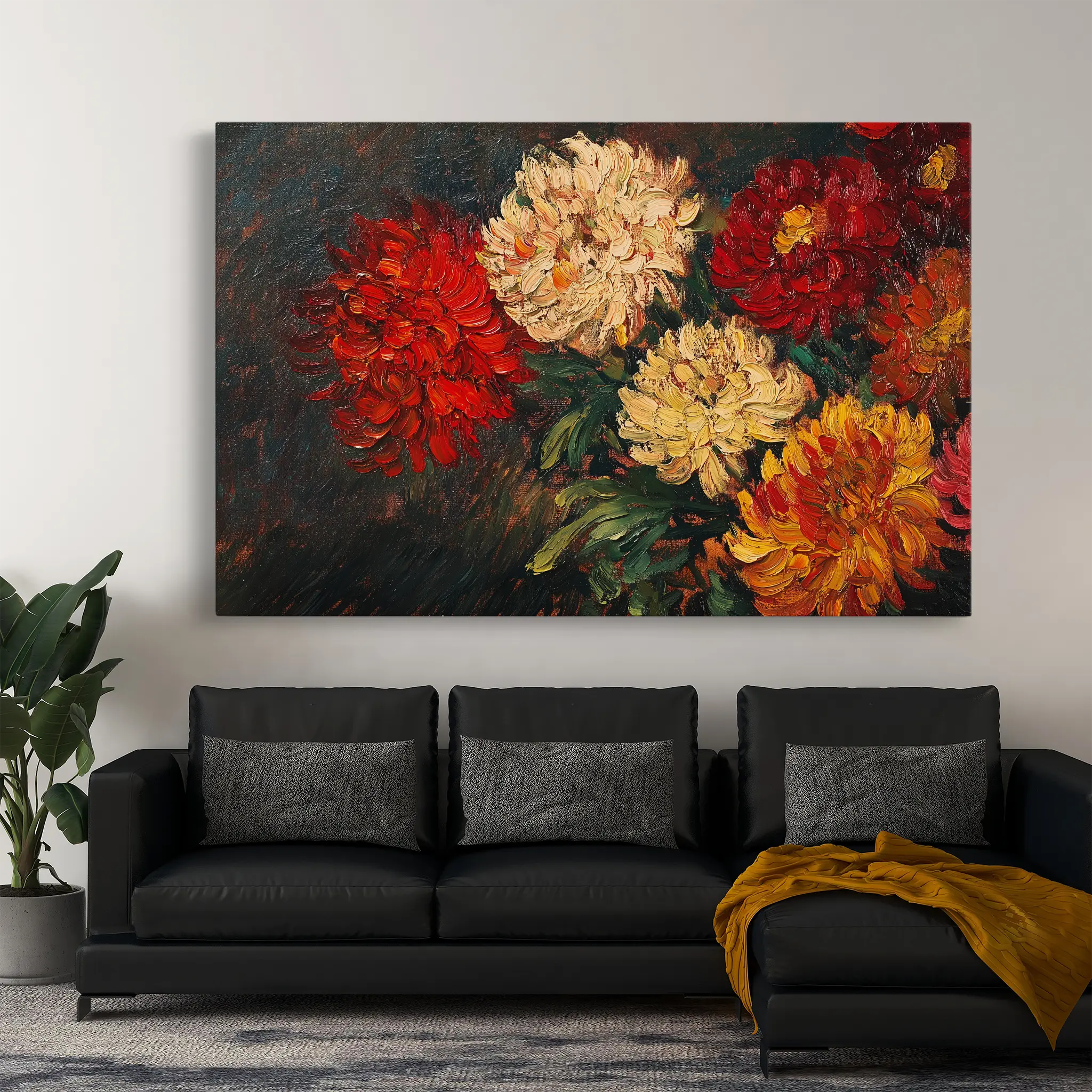 Floral Canvas Wall Art WAD1172-F 90 x 60 cm / Stretched on hidden frame