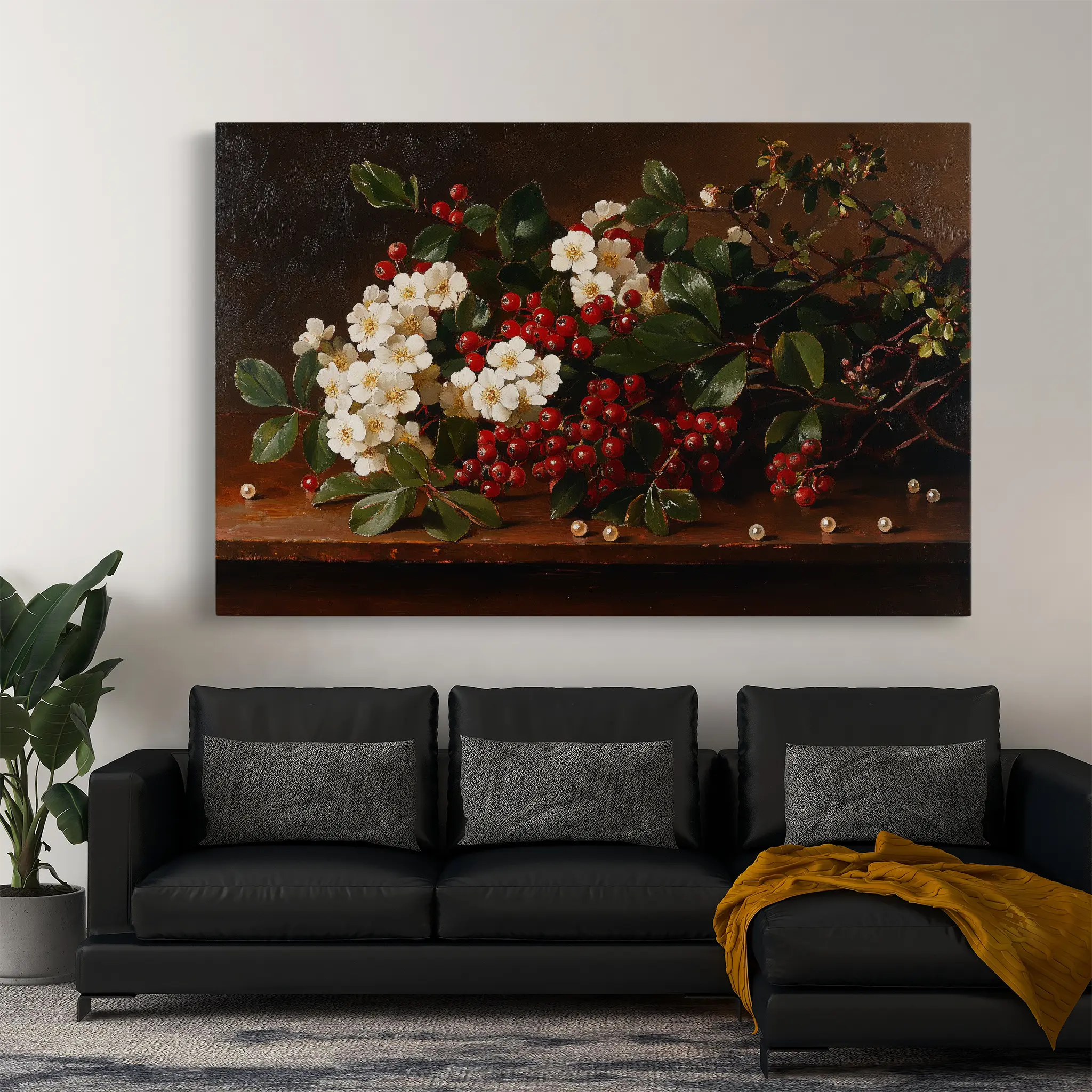 Floral Canvas Wall Art WAD1173-F 90 x 60 cm / Stretched on hidden frame