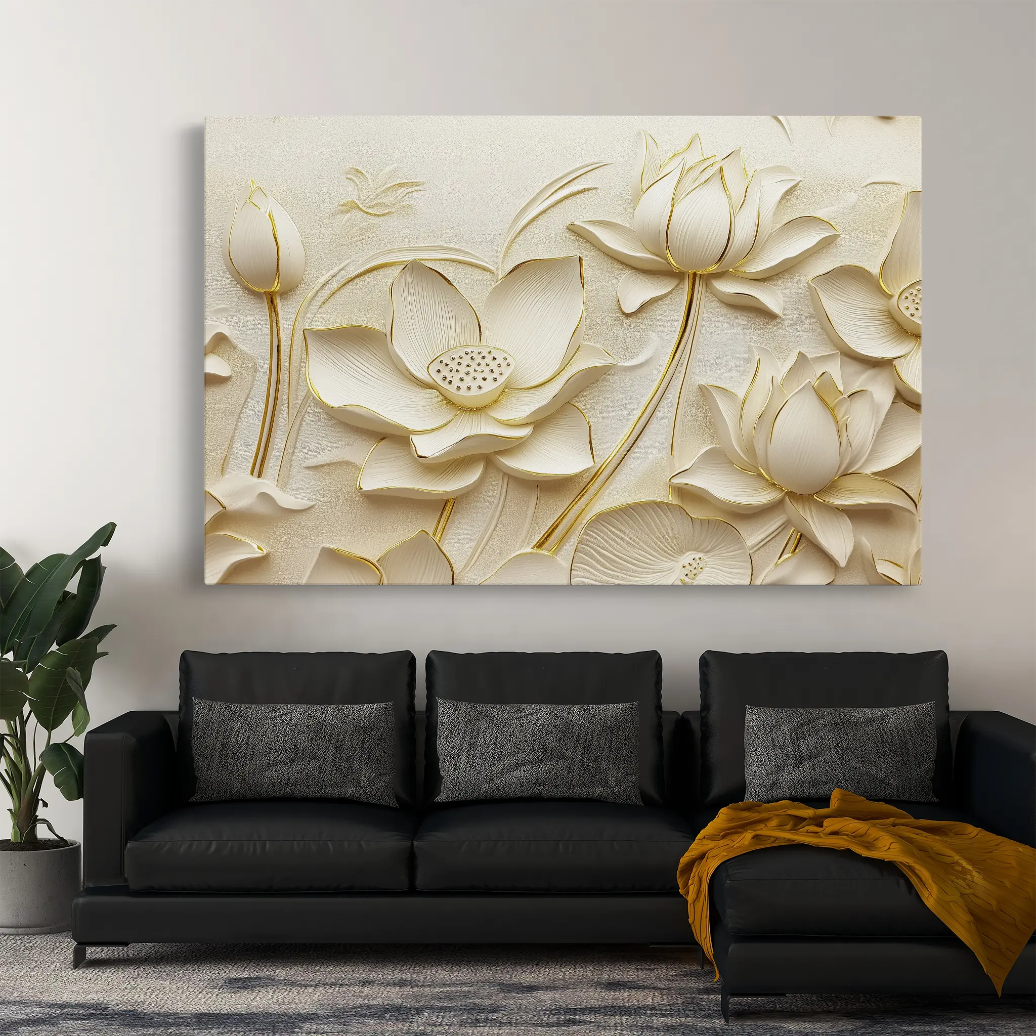 Floral Canvas Wall Art WAD1175-F 90 x 60 cm / Stretched on hidden frame