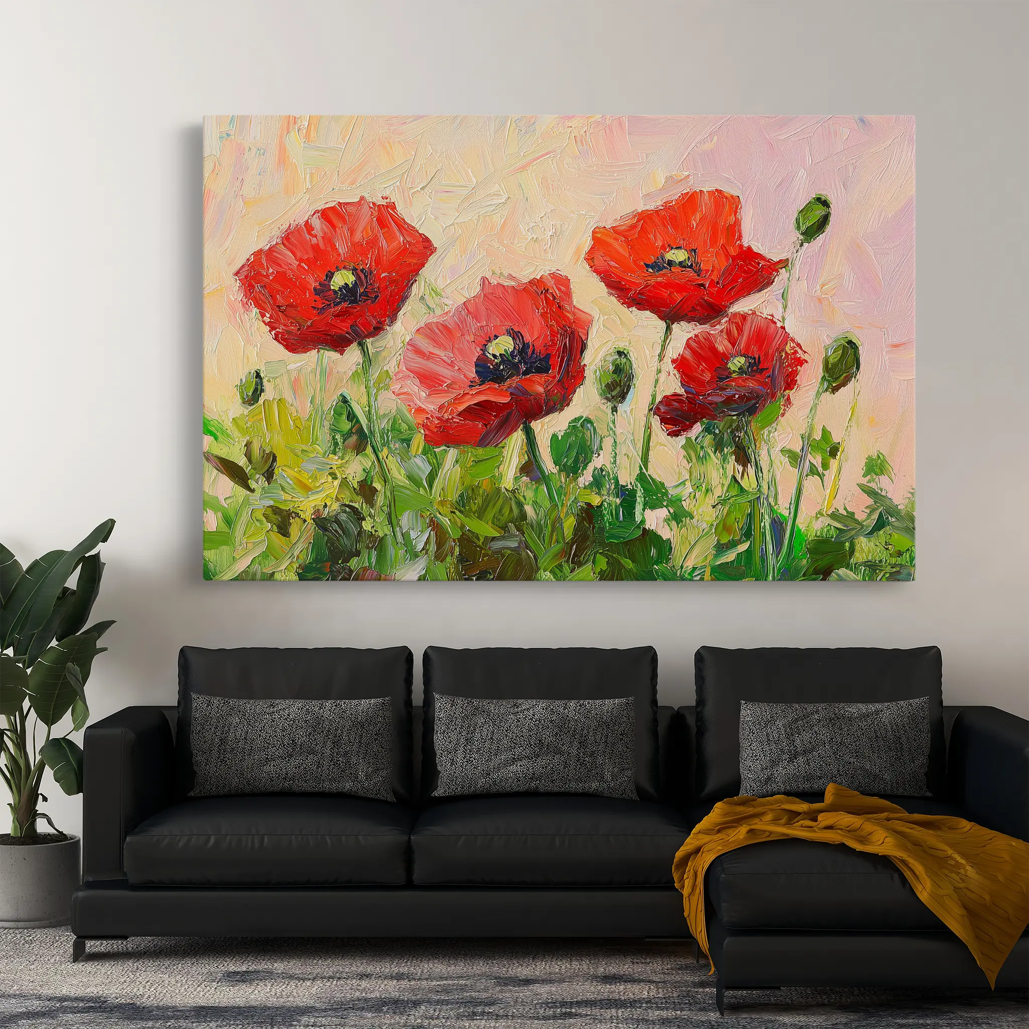 Floral Canvas Wall Art WAD1179-F 90 x 60 cm / Stretched on hidden frame