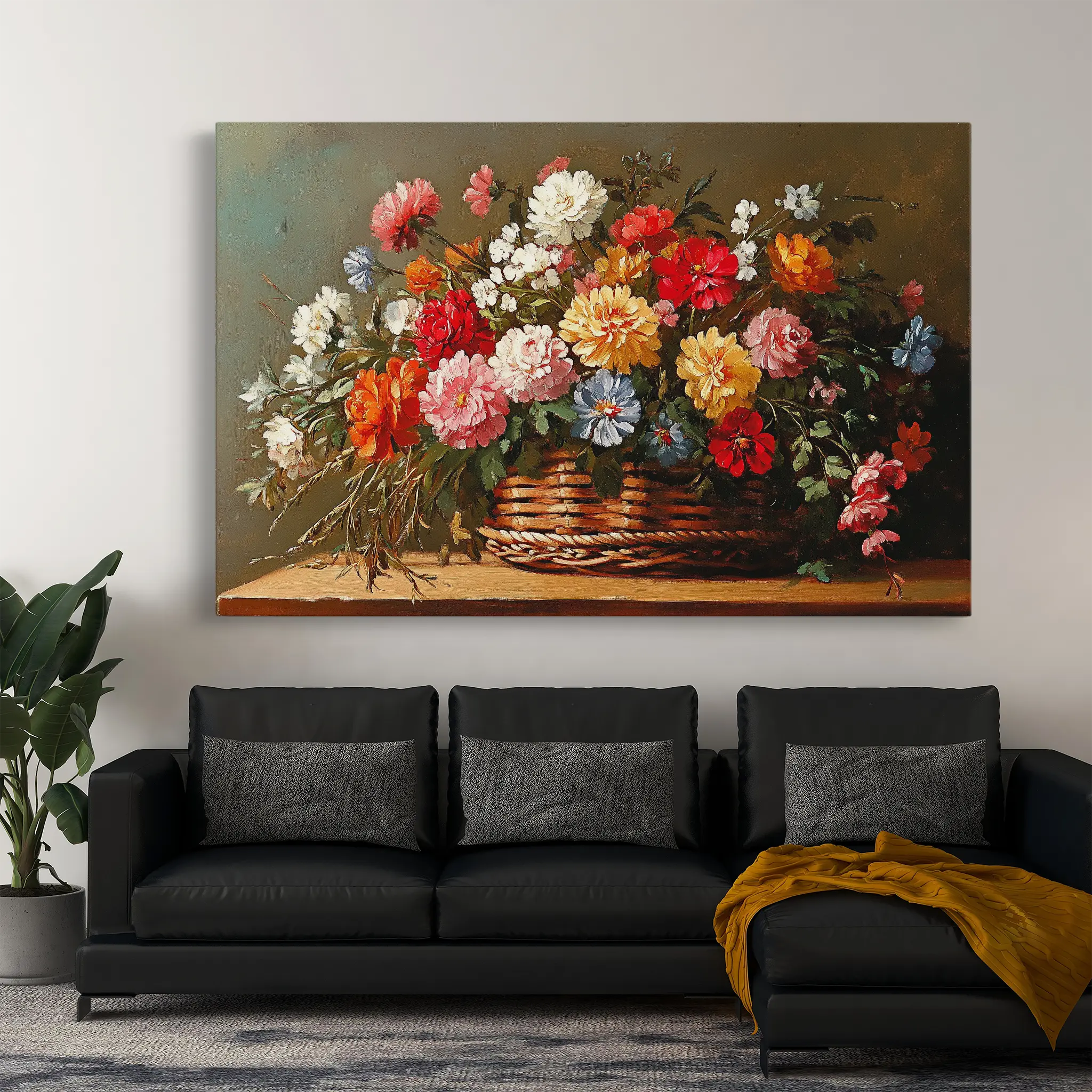 Floral Canvas Wall Art WAD1182-F 90 x 60 cm / Stretched on hidden frame