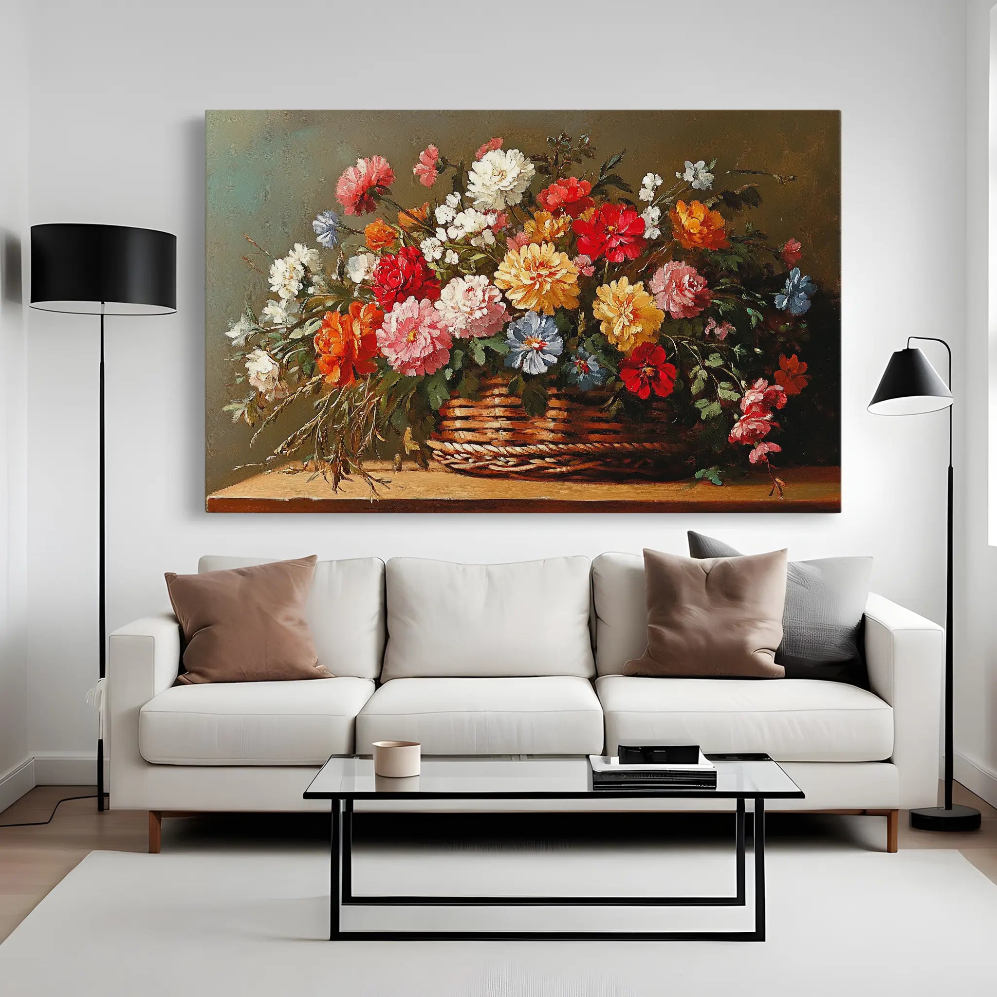 Floral Canvas Wall Art WAD1182-F 90 x 60 cm / Stretched on hidden frame