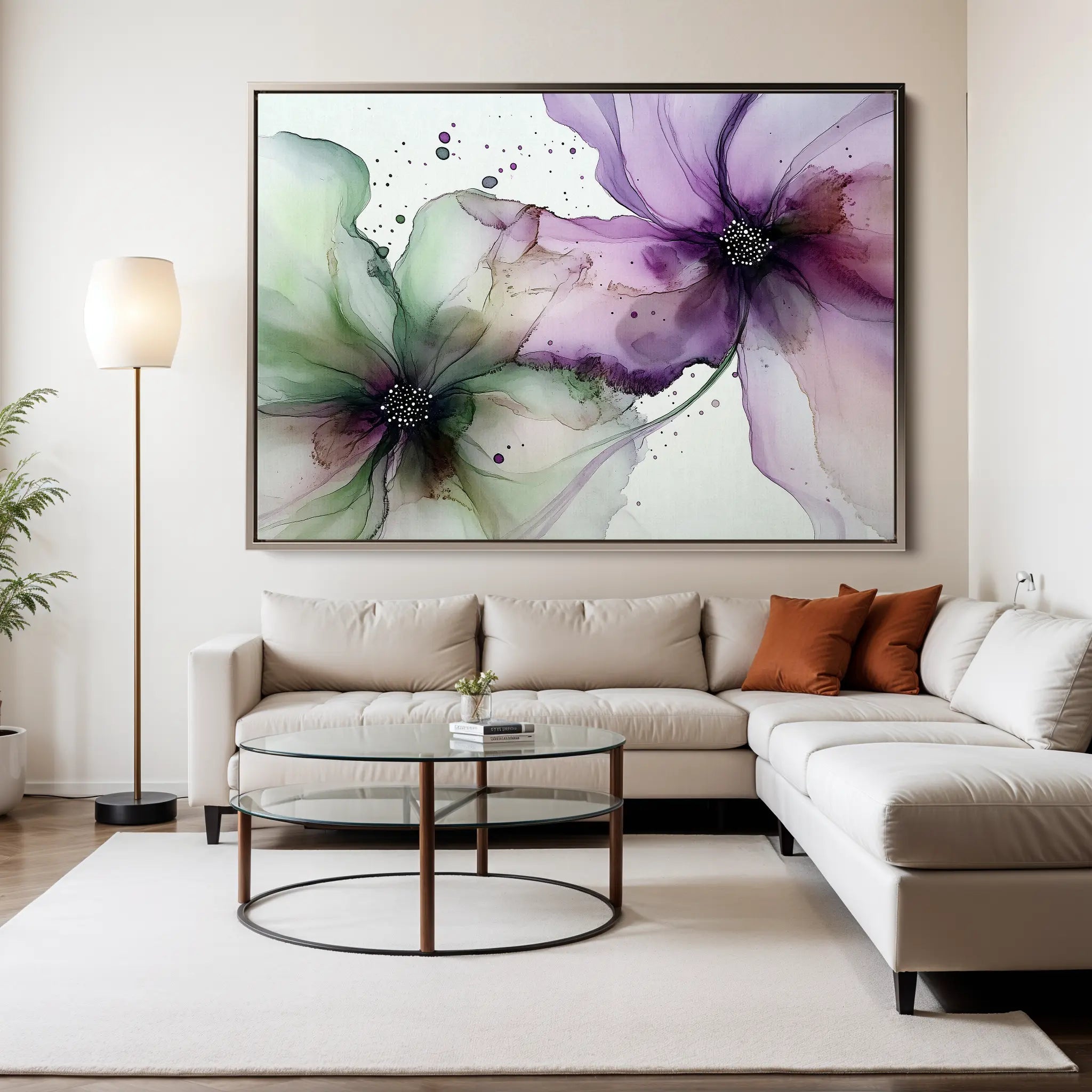 Floral Canvas Wall Art WAD1183-F 90 x 60 cm / Stretched on hidden frame