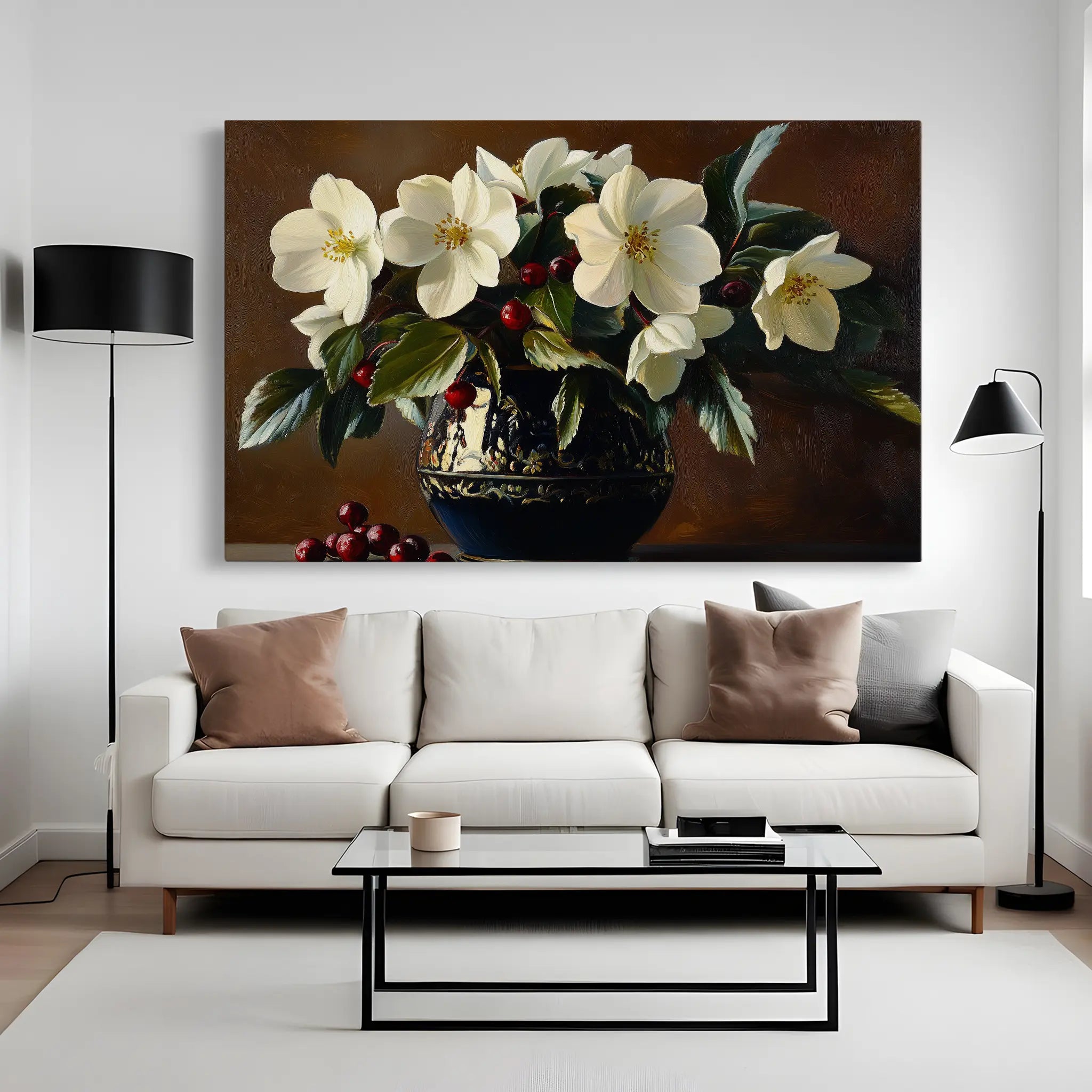 Floral Canvas Wall Art WAD1184-F 90 x 60 cm / Stretched on hidden frame