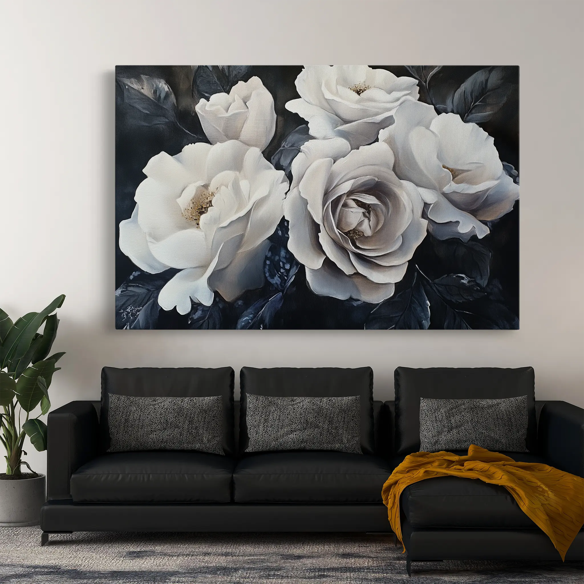 Floral Canvas Wall Art WAD1185-F 90 x 60 cm / Stretched on hidden frame