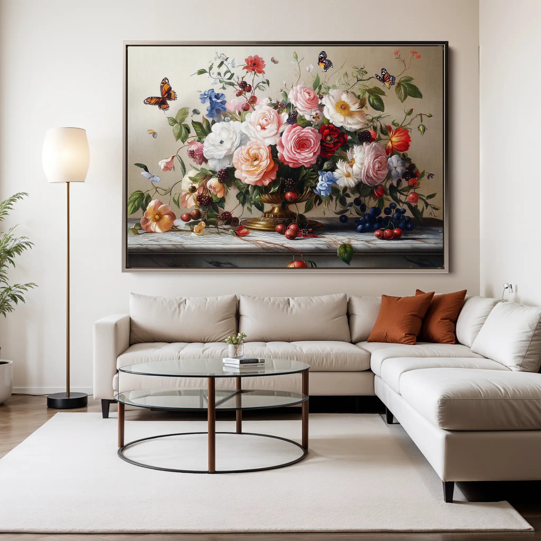 Floral Canvas Wall Art WAD1187-F 90 x 60 cm / Stretched on hidden frame