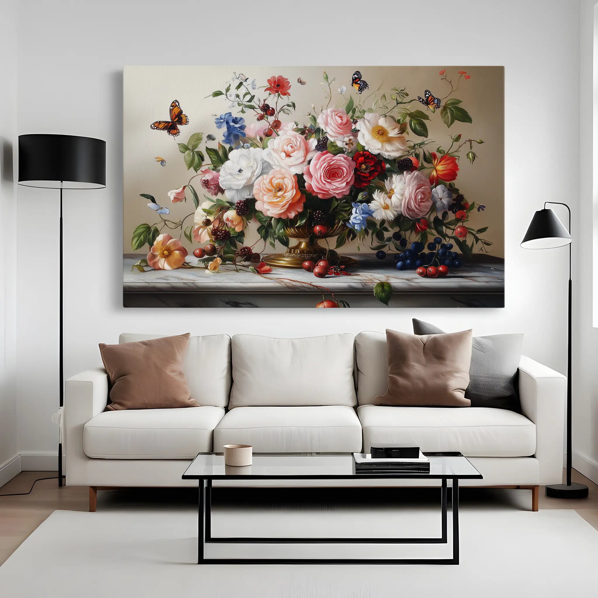 Floral Canvas Wall Art WAD1187-F 90 x 60 cm / Stretched on hidden frame