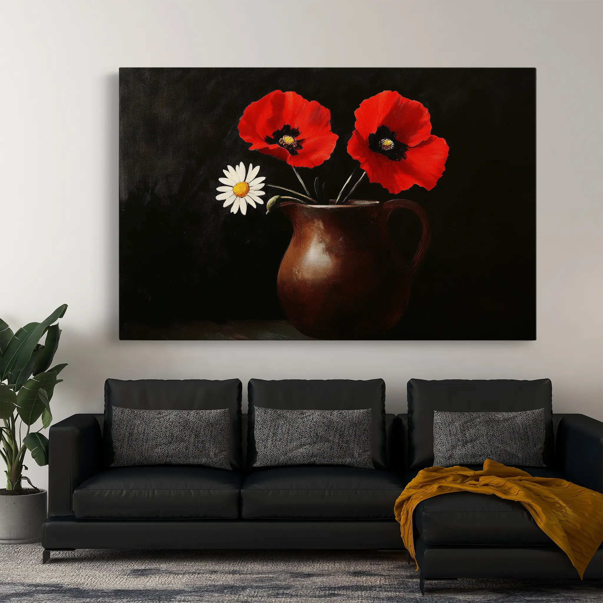 Floral Canvas Wall Art WAD1189-F 90 x 60 cm / Stretched on hidden frame