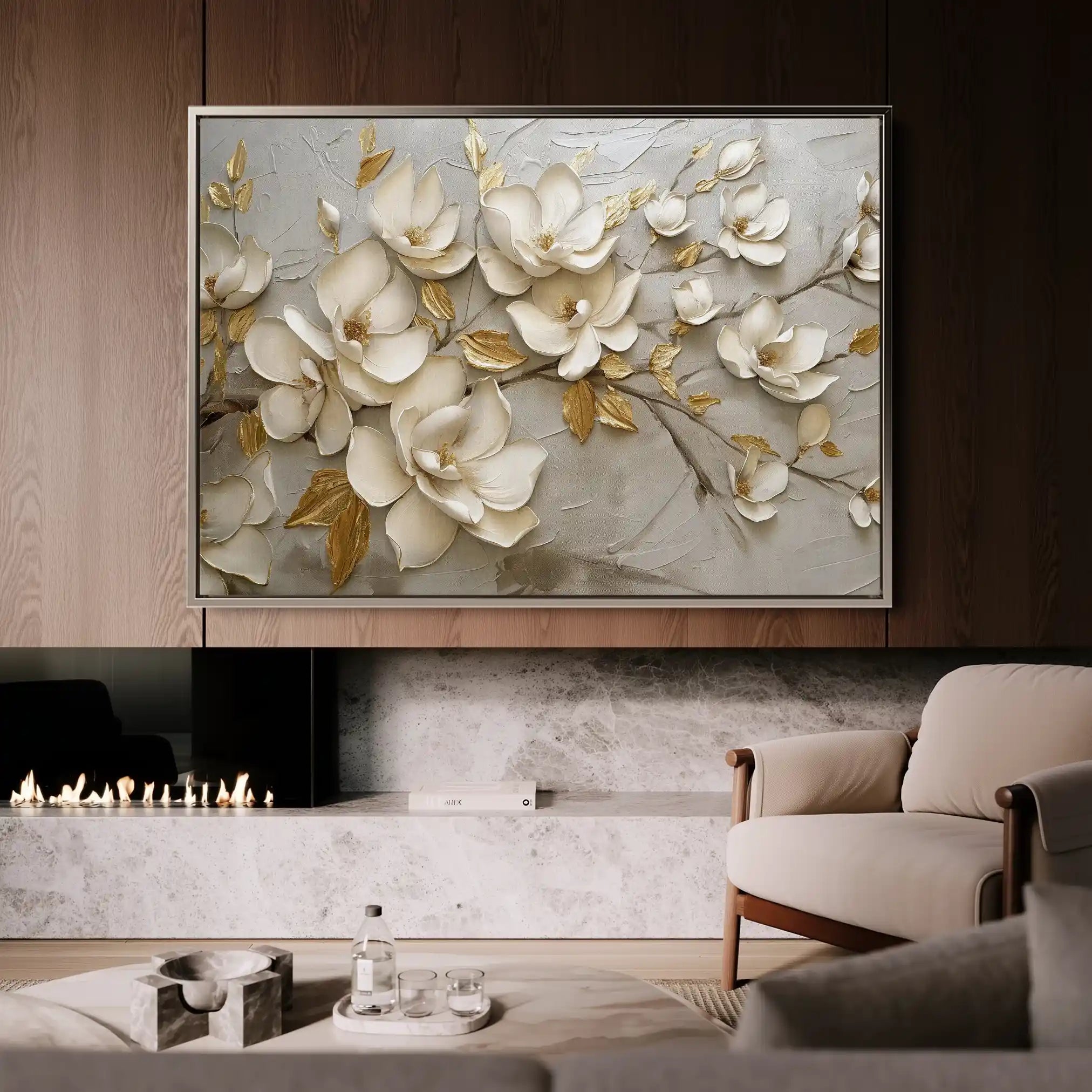 Floral Canvas Wall Art WAD119-F 90 x 60 cm / Stretched on hidden frame
