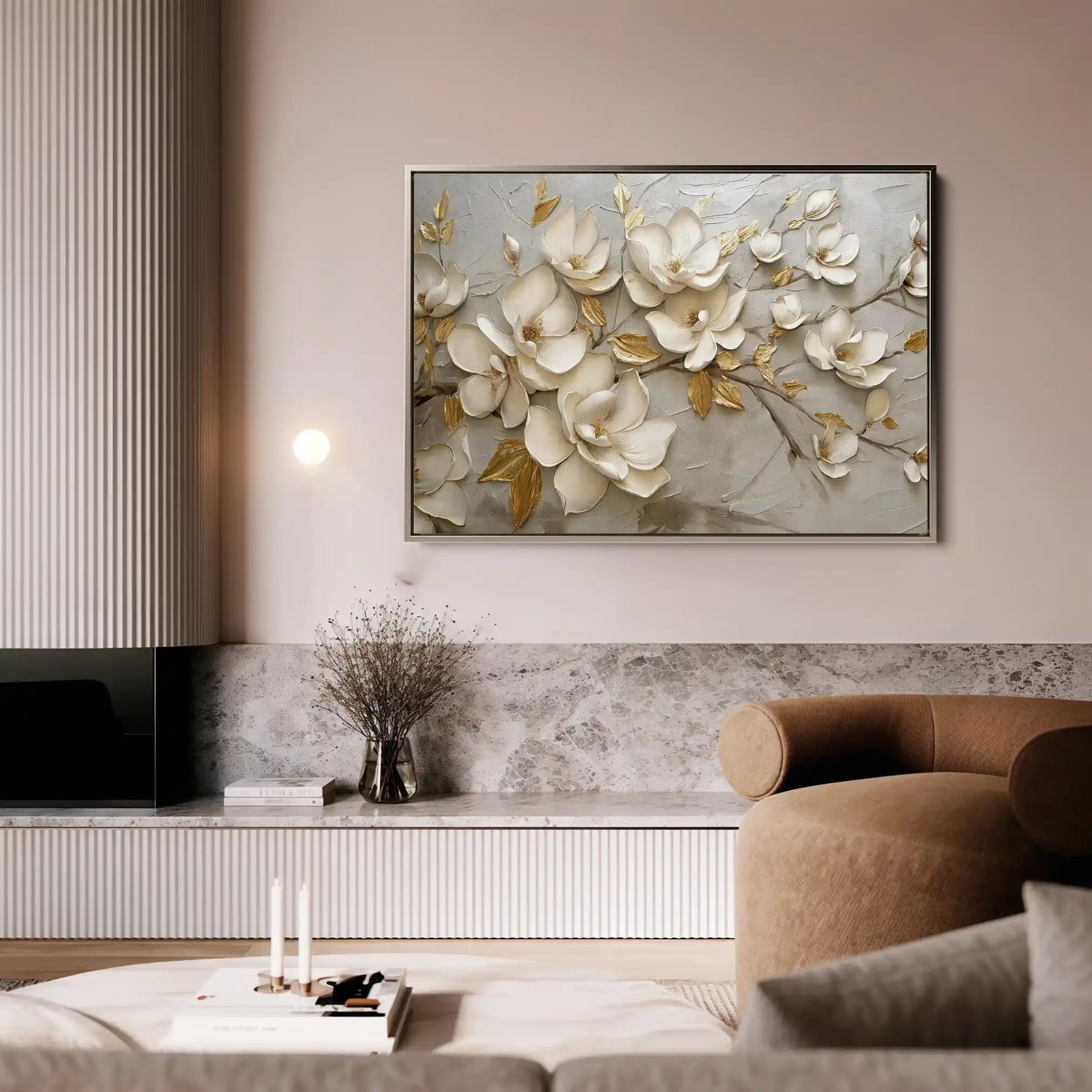 Floral Canvas Wall Art WAD119-F 90 x 60 cm / Stretched on hidden frame