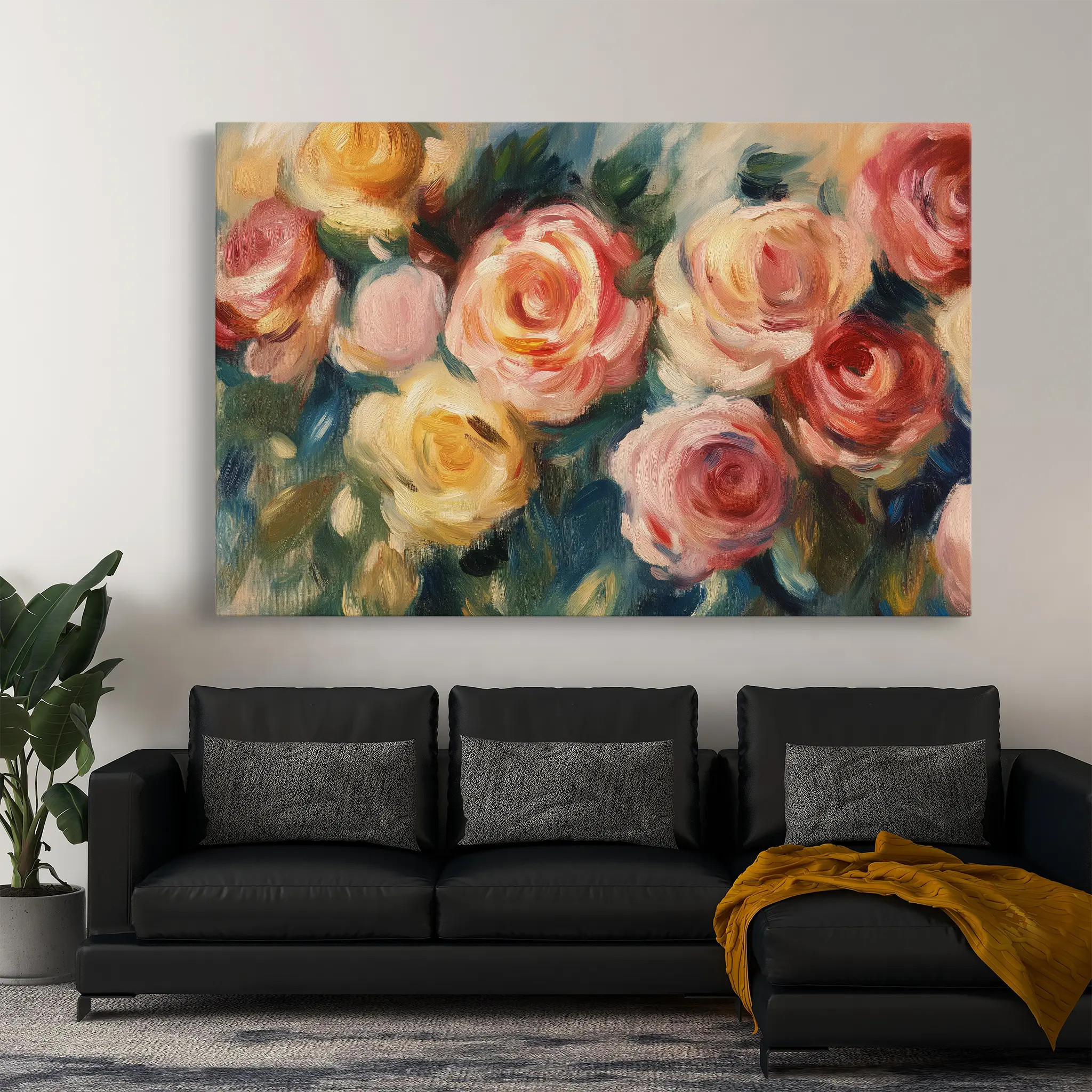 Floral Canvas Wall Art WAD1191-F 90 x 60 cm / Stretched on hidden frame