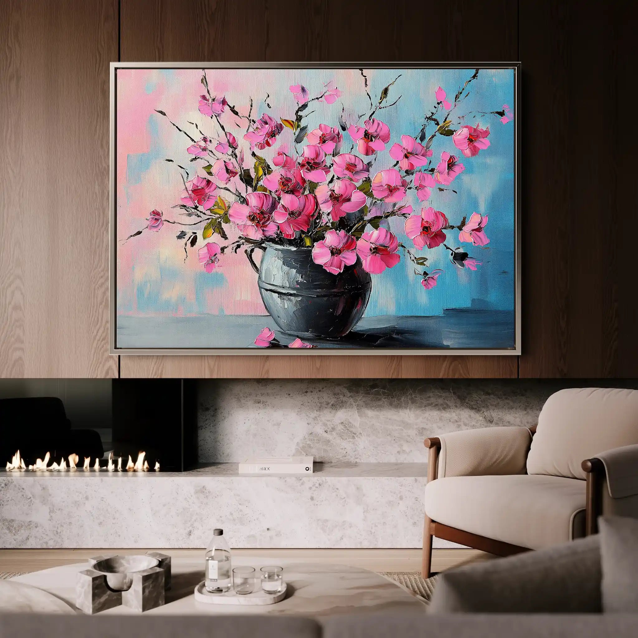 Floral Canvas Wall Art WAD1192-F 90 x 60 cm / Stretched on hidden frame