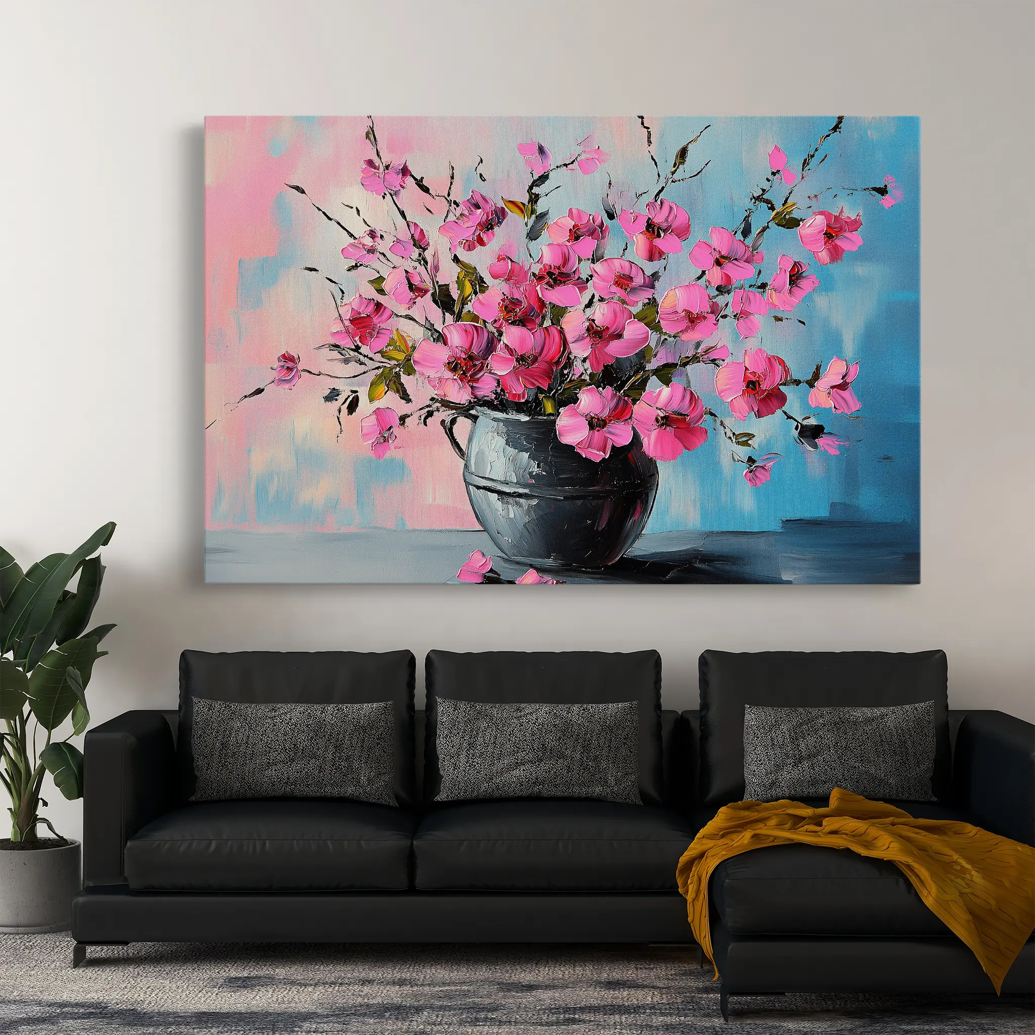 Floral Canvas Wall Art WAD1192-F 90 x 60 cm / Stretched on hidden frame