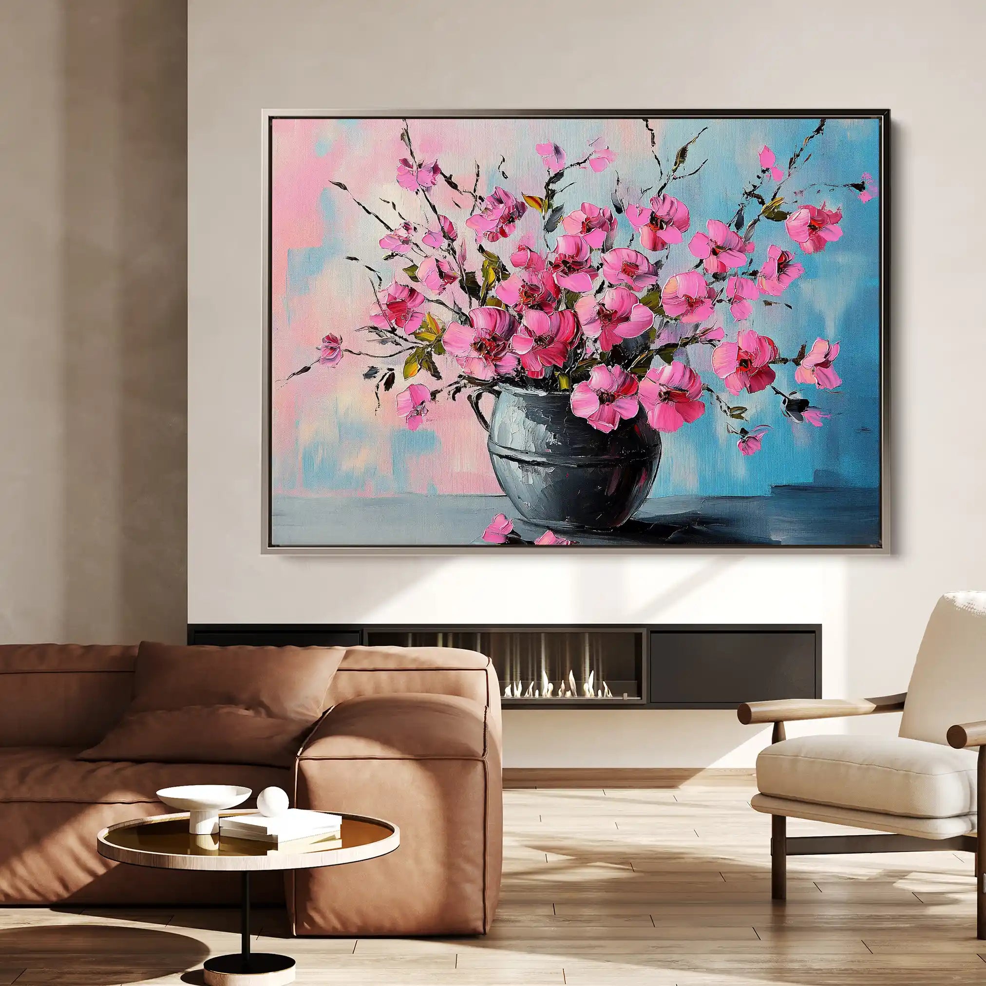 Floral Canvas Wall Art WAD1192-F 90 x 60 cm / Stretched on hidden frame