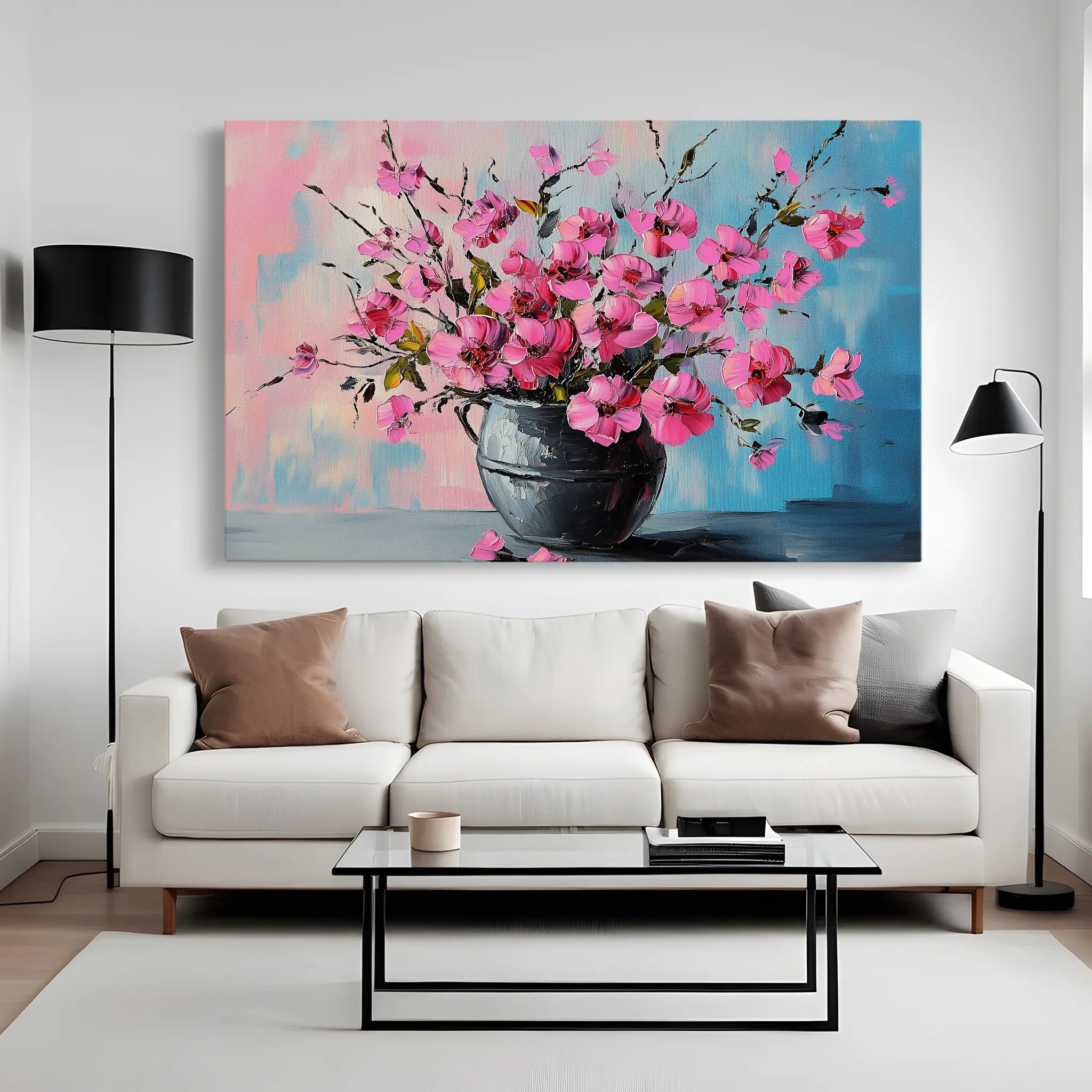 Floral Canvas Wall Art WAD1192-F 90 x 60 cm / Stretched on hidden frame