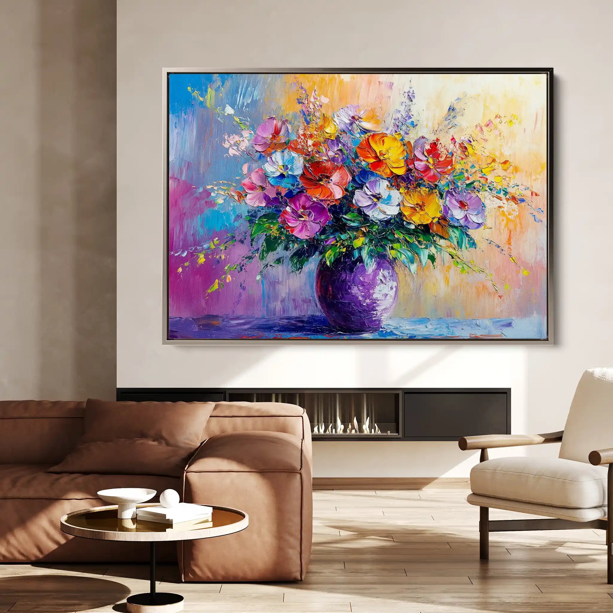 Floral Canvas Wall Art WAD1193-F 90 x 60 cm / Stretched on hidden frame